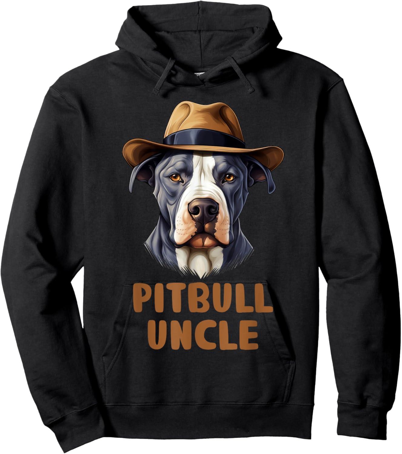 Cute Pitbull Uncle Puppy Lovers Dog Owners Gift Funny Pittie Owner - Men's Black Short Sleeve Classic Fit - Small Hoodie - Hoodie | Black