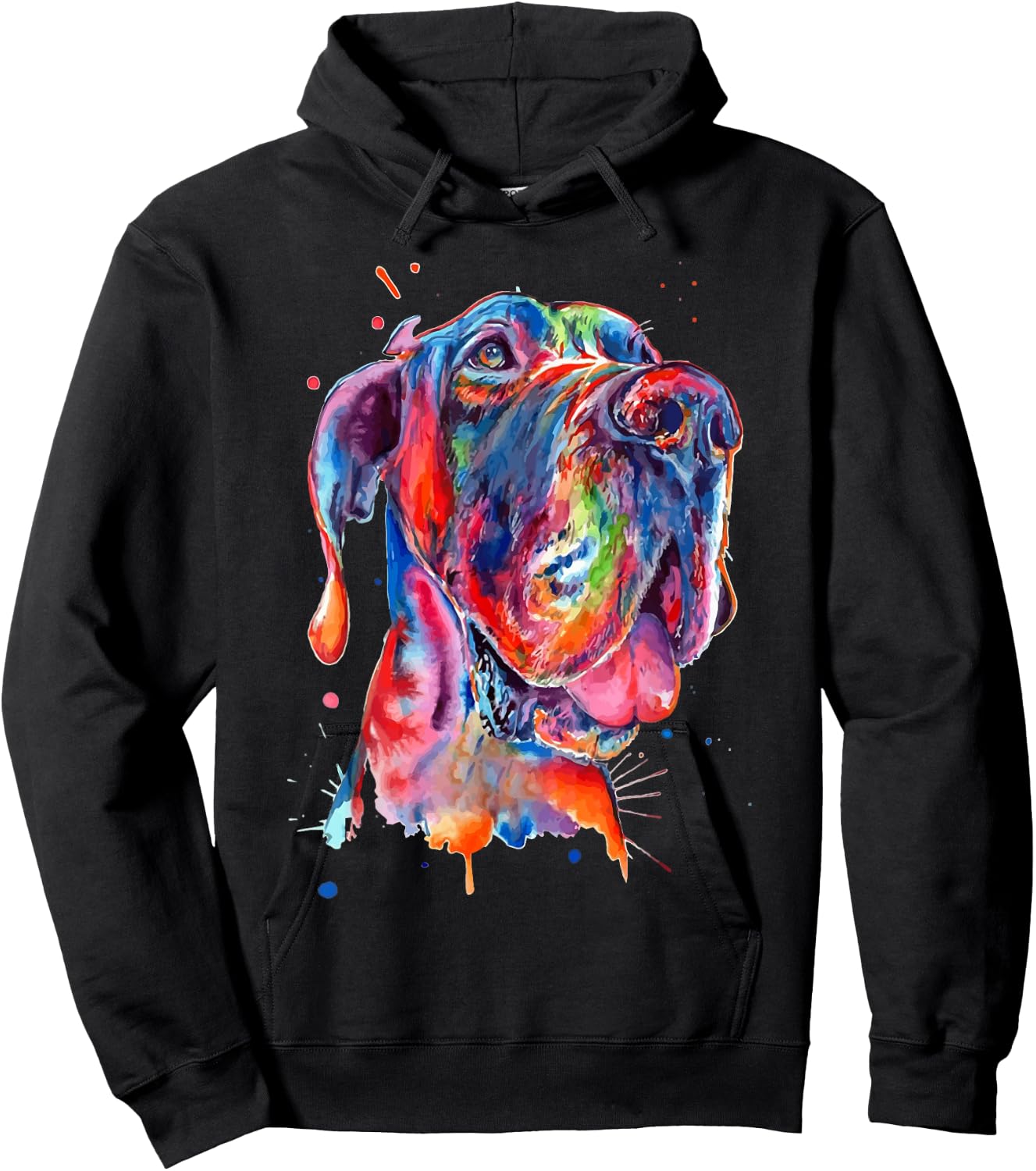 Great Dane Splash Art Dane Hoodie - Hoodie | Black