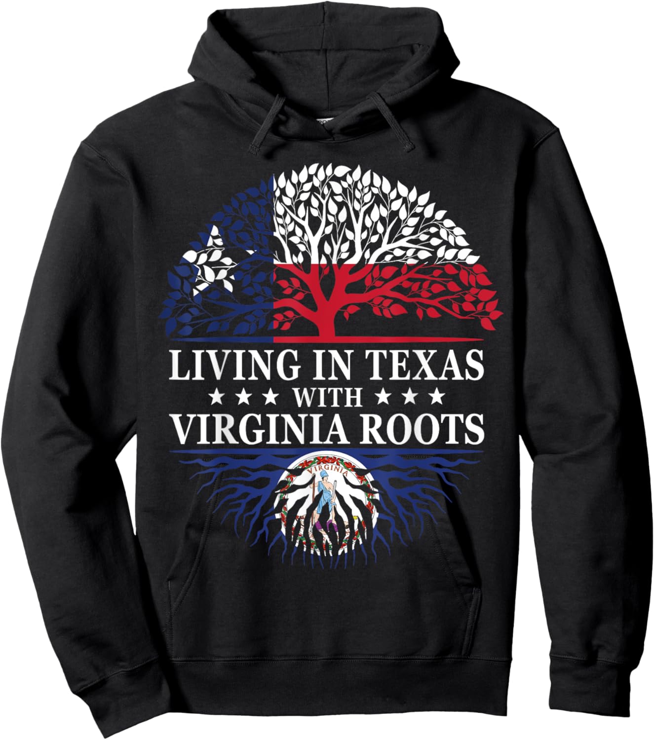 Living in Texas With Virginia Roots Hoodie - Hoodie | Black