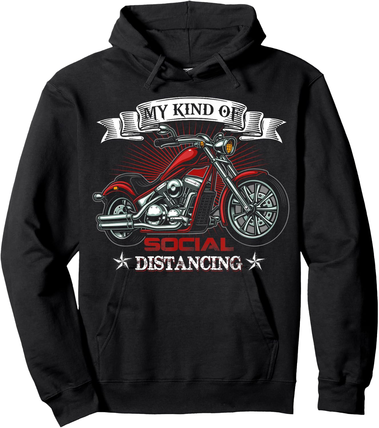 My Kind Of Social Distancing Funny Motorcycle Biker Quotes Hoodie - Hoodie | Black