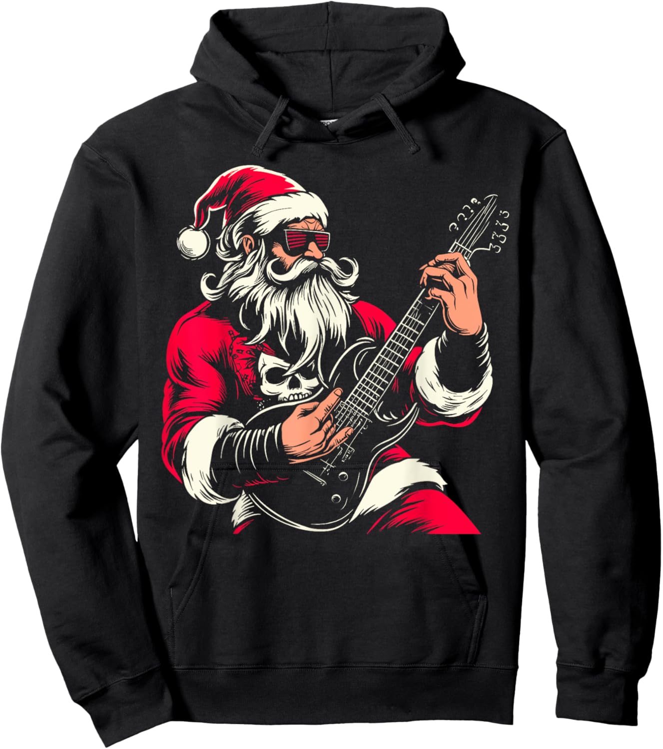 Santa Claus Guitar Player Have A Rock & Roll Christmas Hoodie - Hoodie | Black