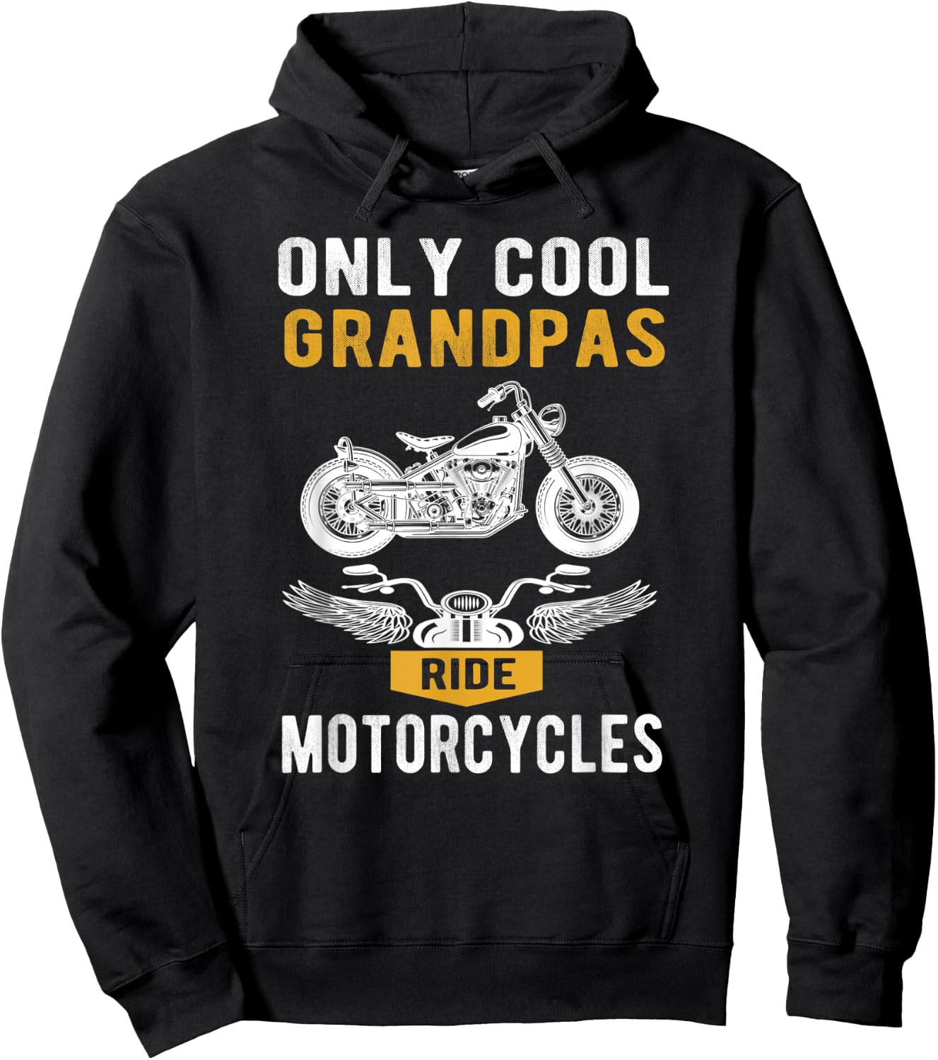 Only cool Grandpas ride motorcycles | a biker and grandpa Hoodie - Hoodie | Black