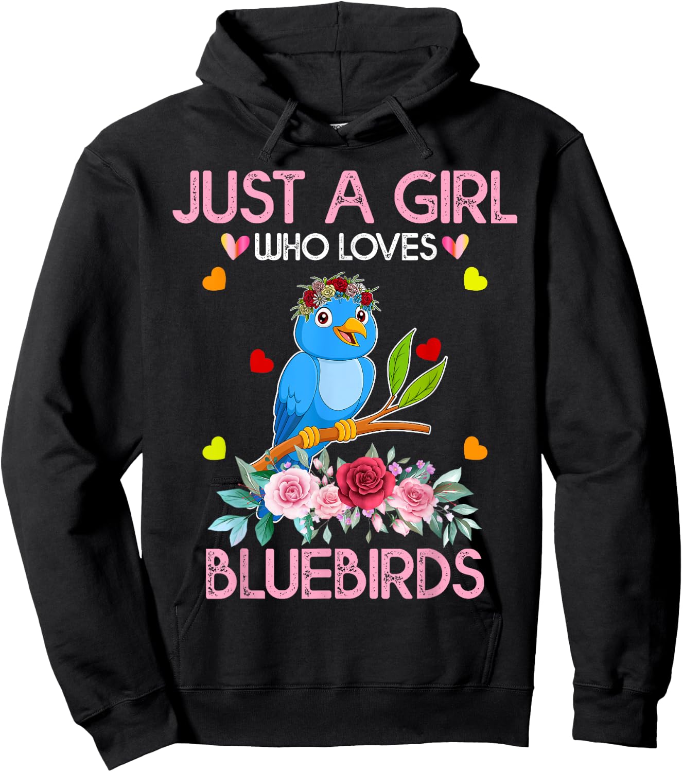 Bluebird Kids, Just A Girl Who Loves Bluebirds Hoodie - Hoodie | Black