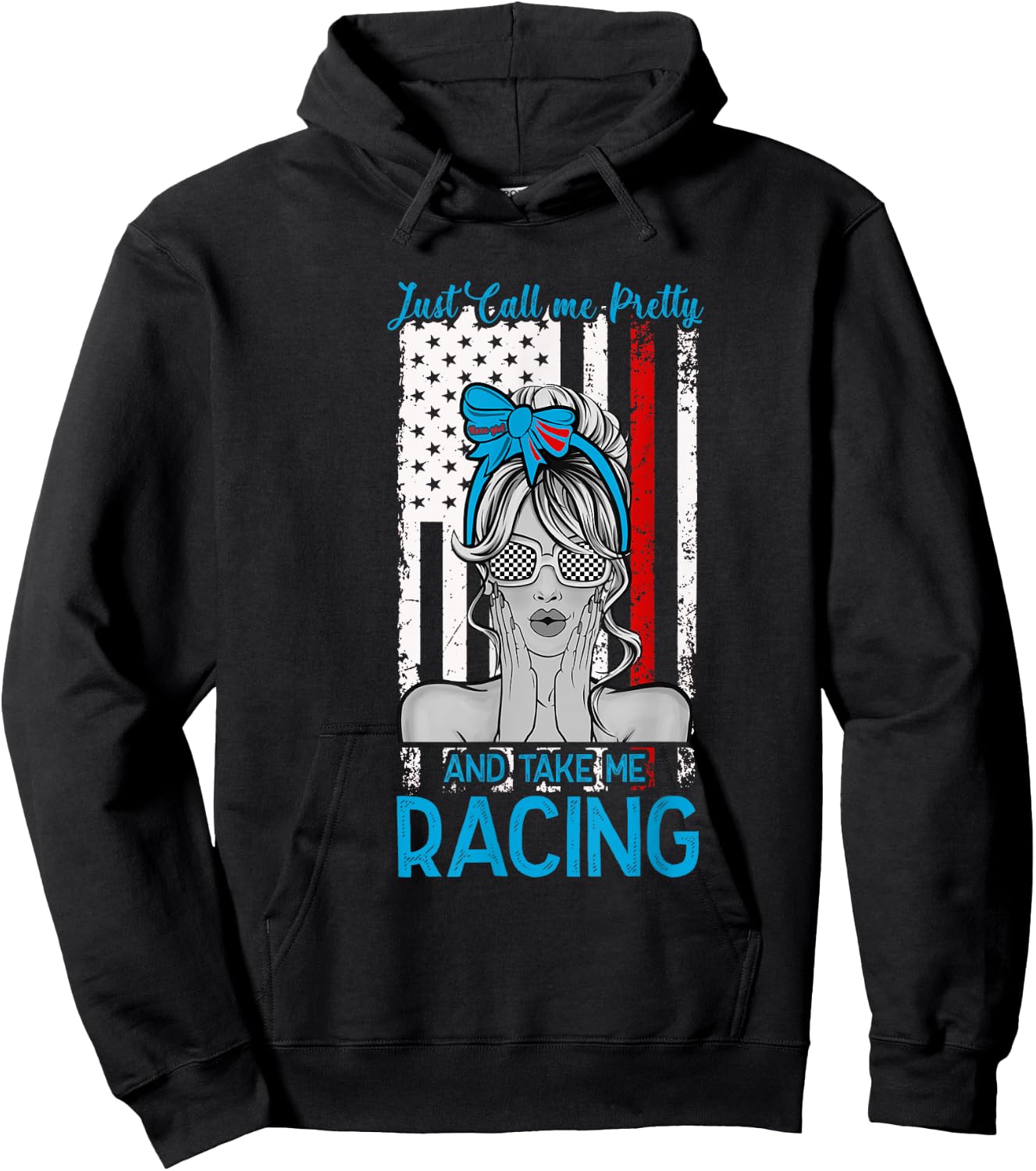 Just Call Me Pretty Race Girl And Take Me Racing Hoodie - Hoodie | Black