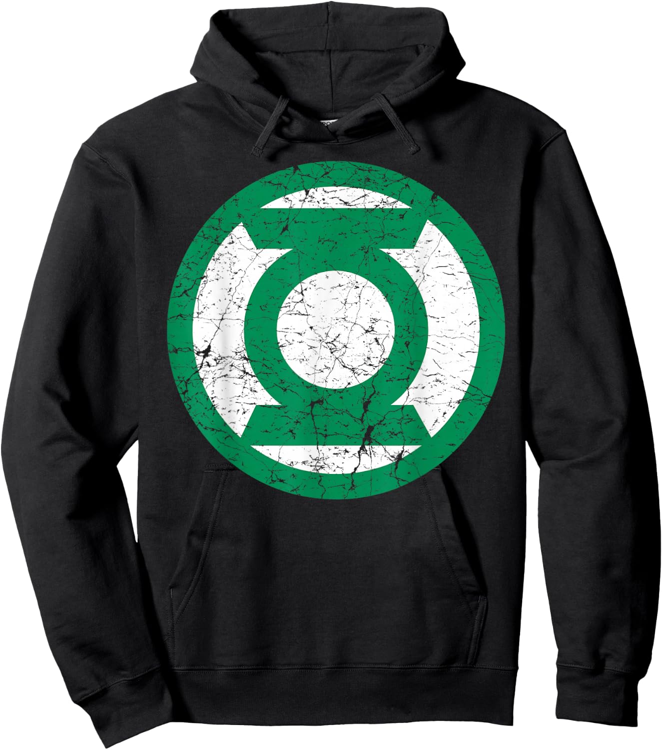 DC Green Lantern Logo Distressed Hoodie - Hoodie | Black