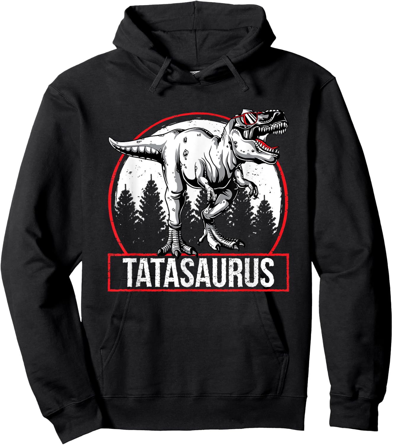 Tatasaurus Dinsoaur Tata Saurus Fathers Day Hoodie - Hoodie | Black