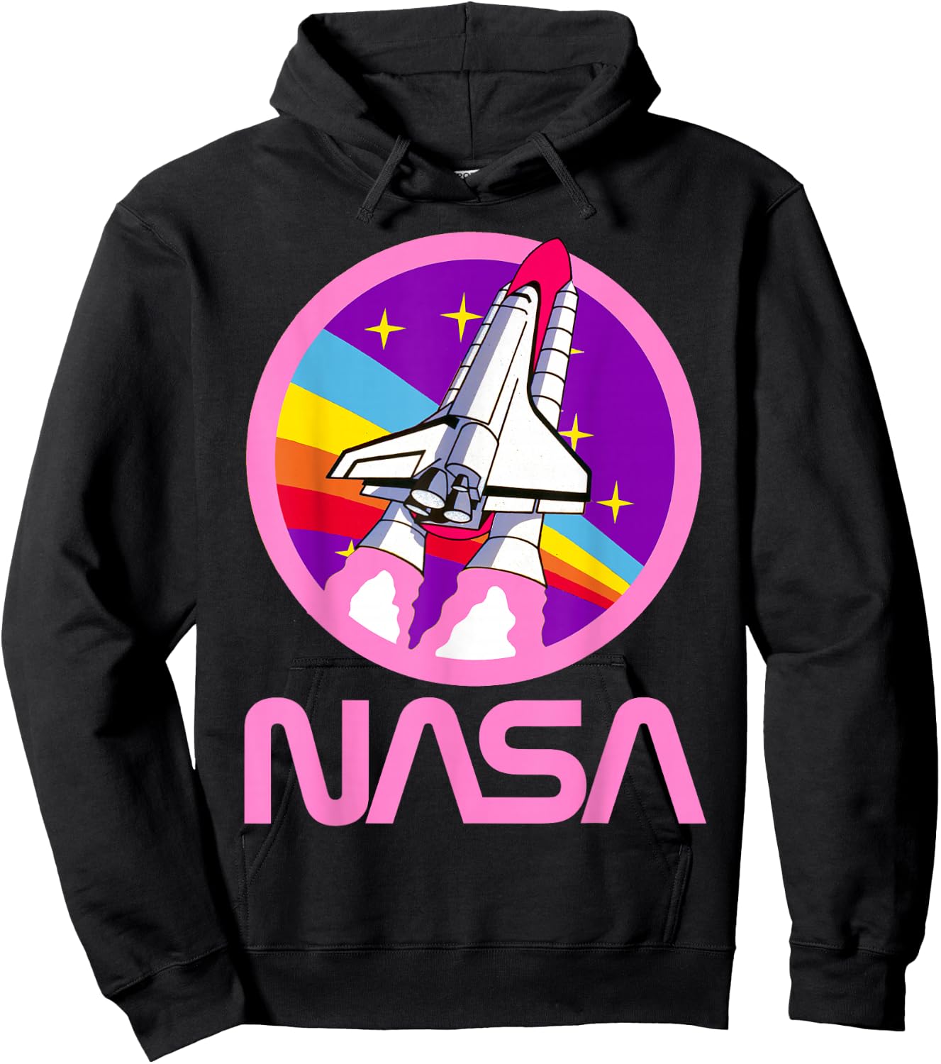 Nerdy NASA Rainbow Rocket Launch Girls Science Teacher Hoodie - Hoodie | Black