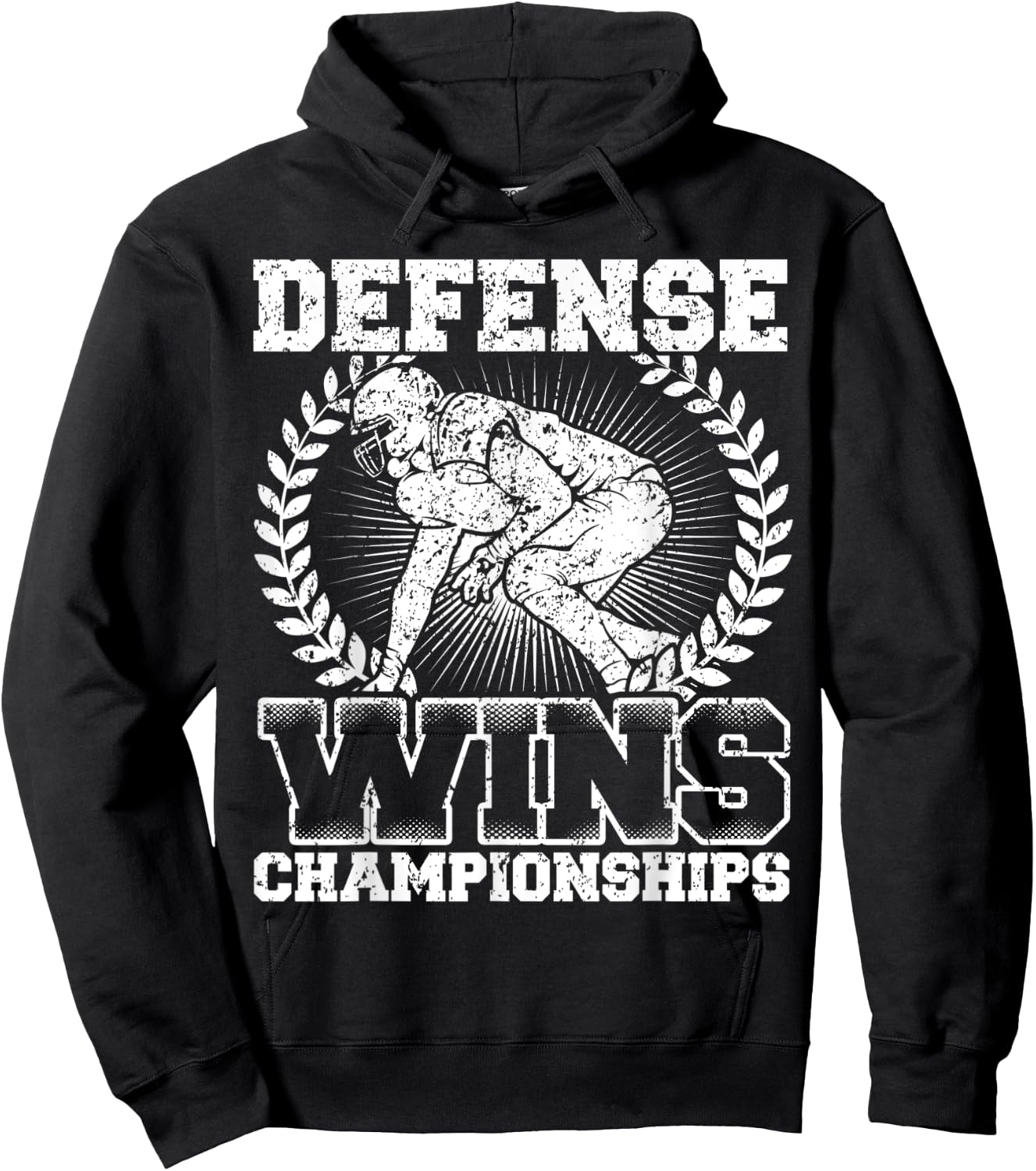 Defense wins Championships | Football Defence Lineman Hoodie - Hoodie | Black