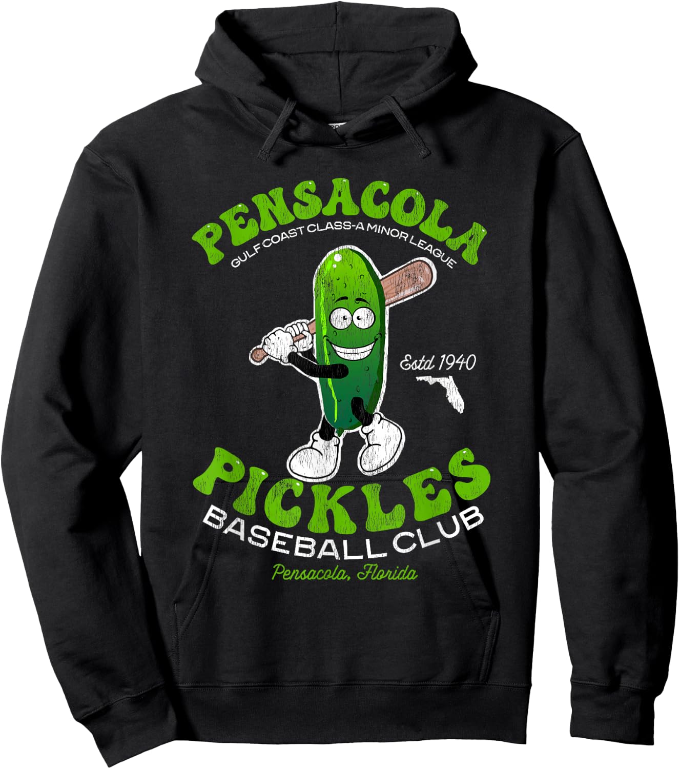 Pensacola Pickles Minor League Retro Baseball Team Hoodie - Hoodie | Black