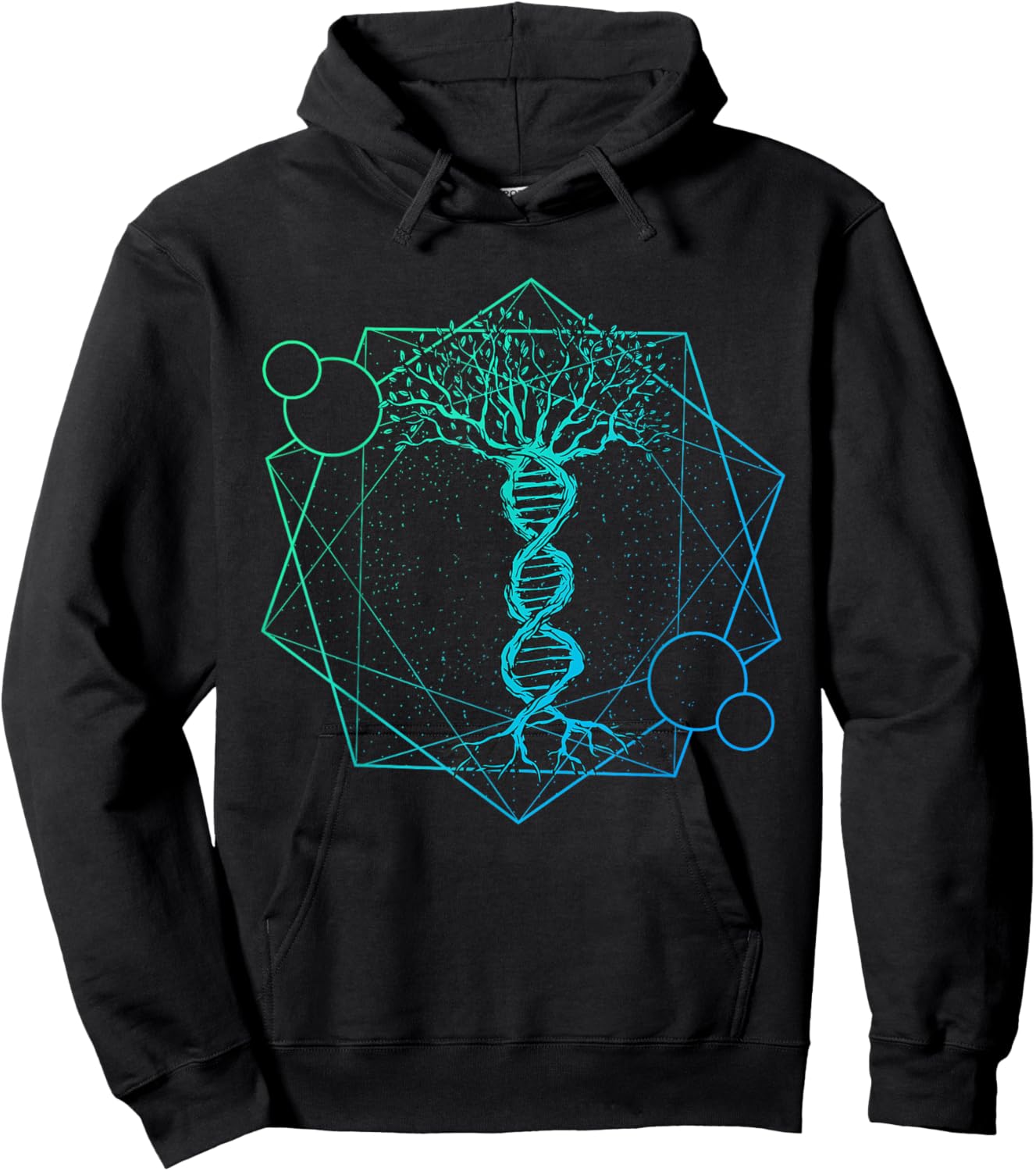 Geometric Triangle Tree Life DNA - Esoteric Geometry Hoodie - Hoodie | Black