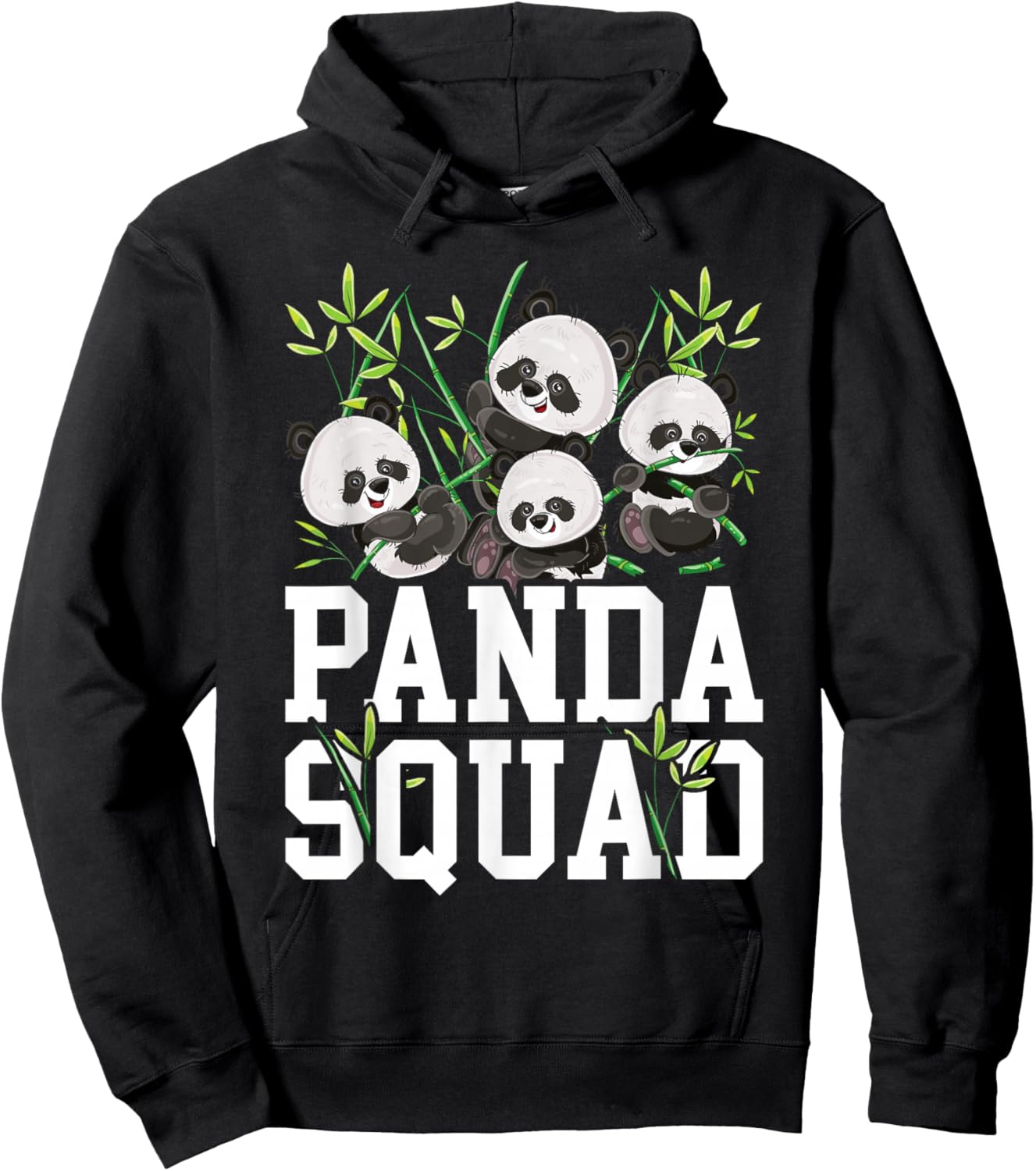Cute Panda Family Graphic Panda Squad Hoodie - Hoodie | Black