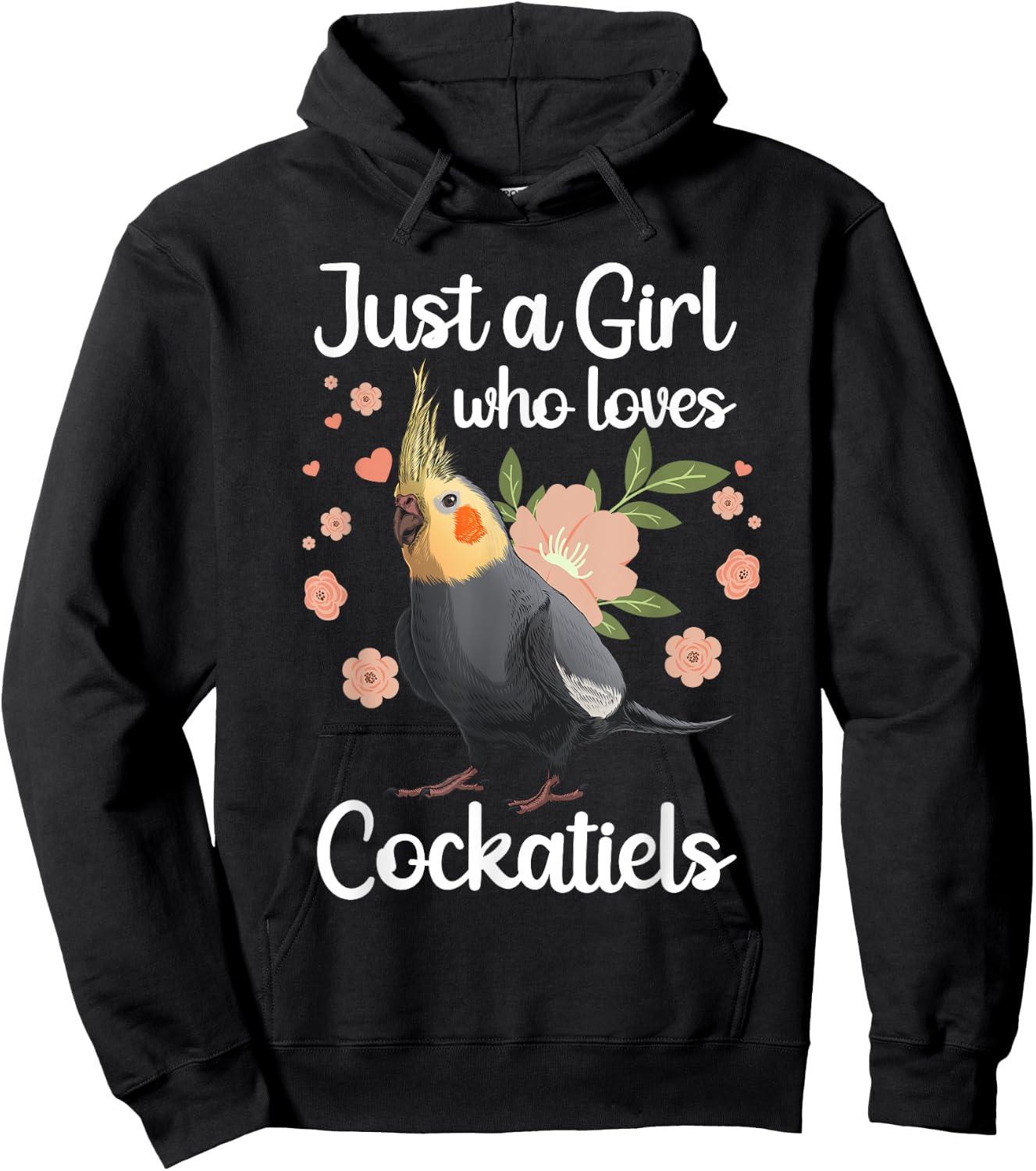 Cool Cockatiel Girls Parrot Bird Lover Parakeet Hoodie - Hoodie | Black