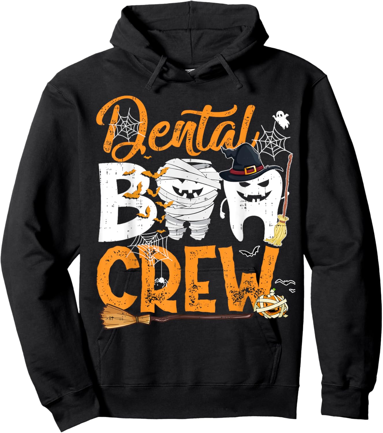 Dental Boo Crew Funny Dentist Assistant Halloween Costume Hoodie - Hoodie | Black