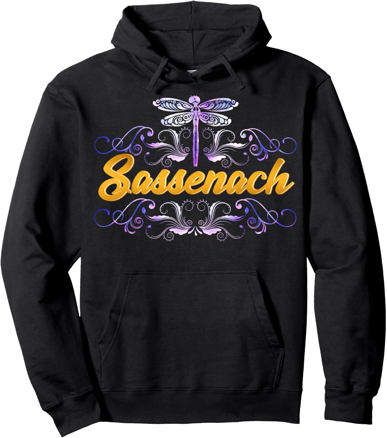 Sassenach Outlander Gaelic Dragonfly Men and Women Hoodie - Hoodie | Black