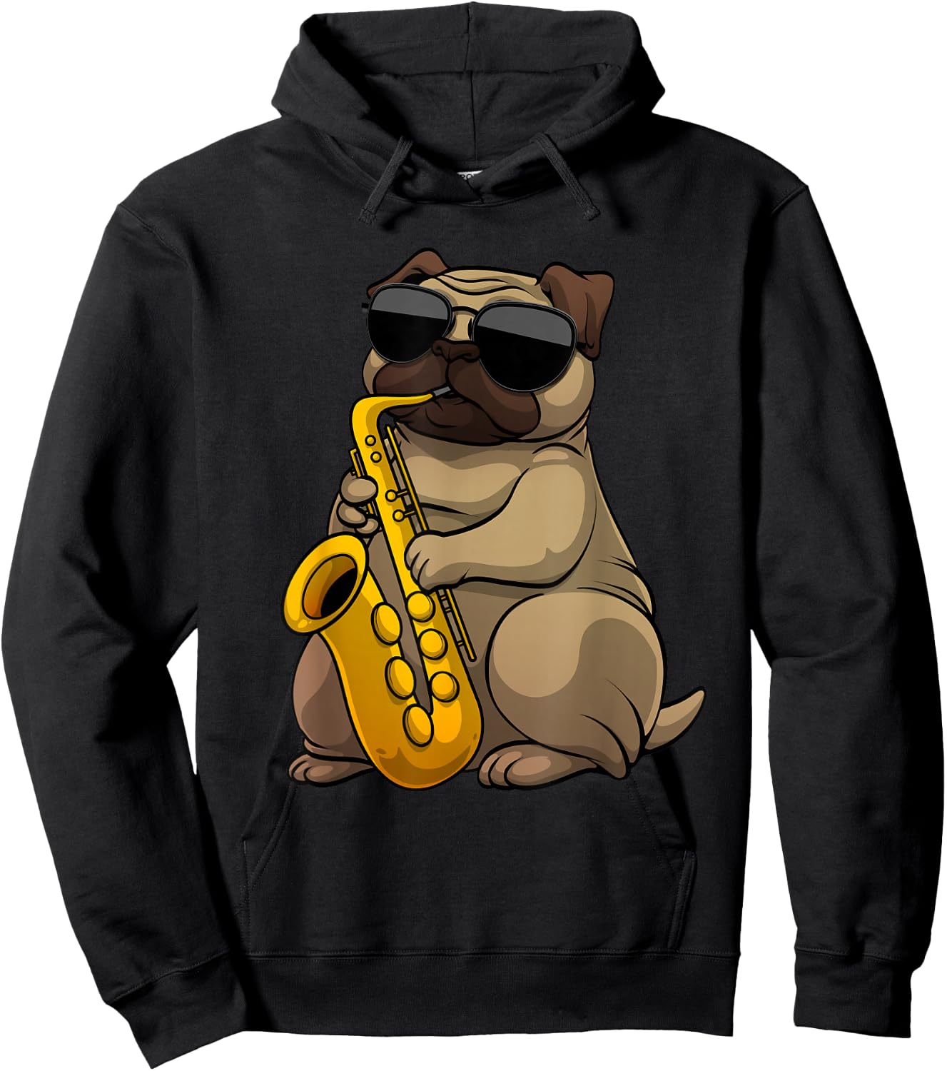 Cute Saxophone Design Women Saxophone Band Player Hoodie - Hoodie | Black