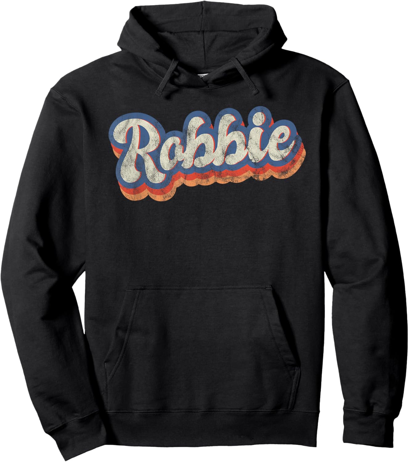 Robbie Personalisiertes Namensshirt Custom Lettering 70er Jahre Hoodie - Hoodie | Black