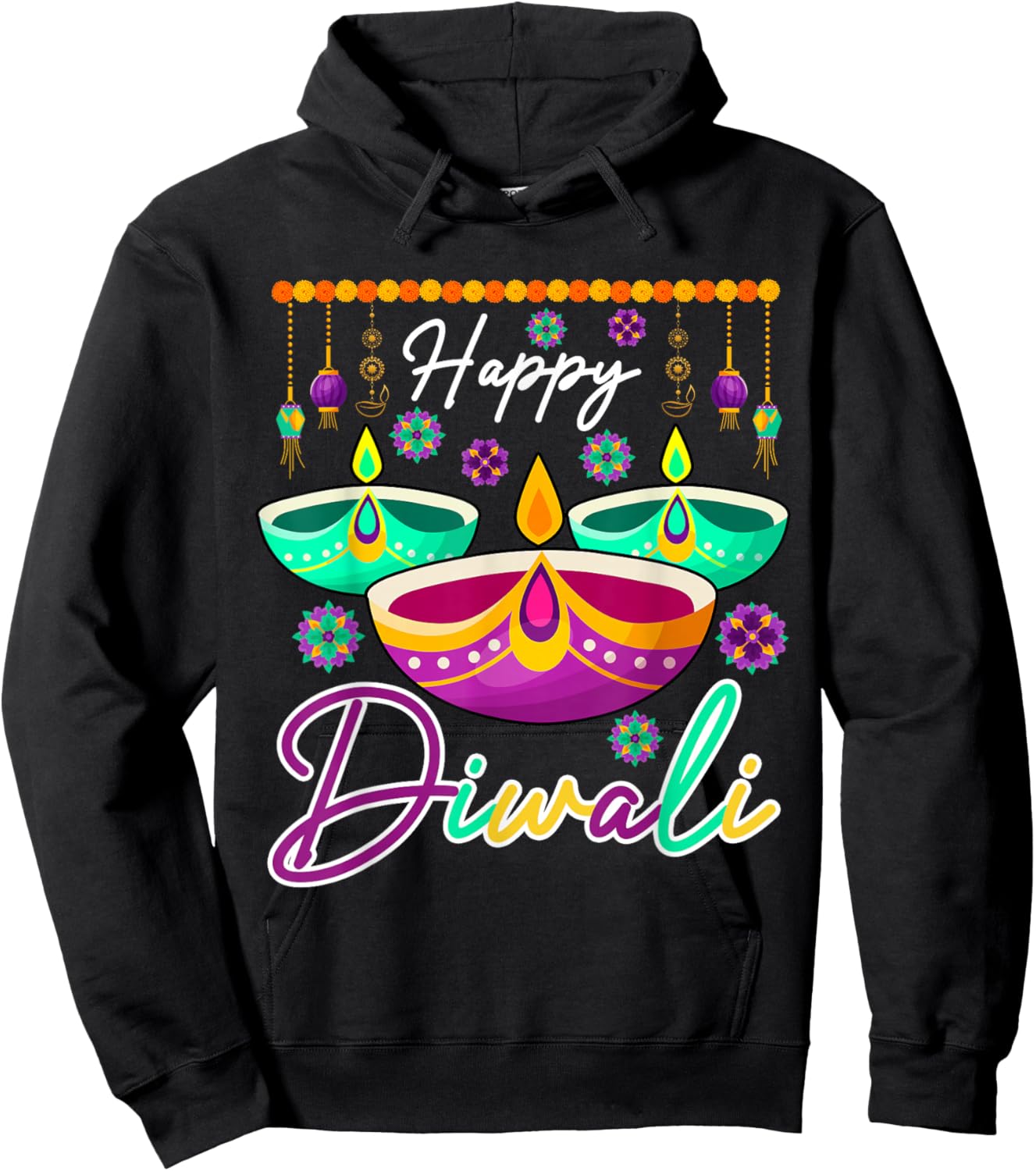 Happy Diwali Funny Festival Proud Indian Matching Family Hoodie - Hoodie | Black