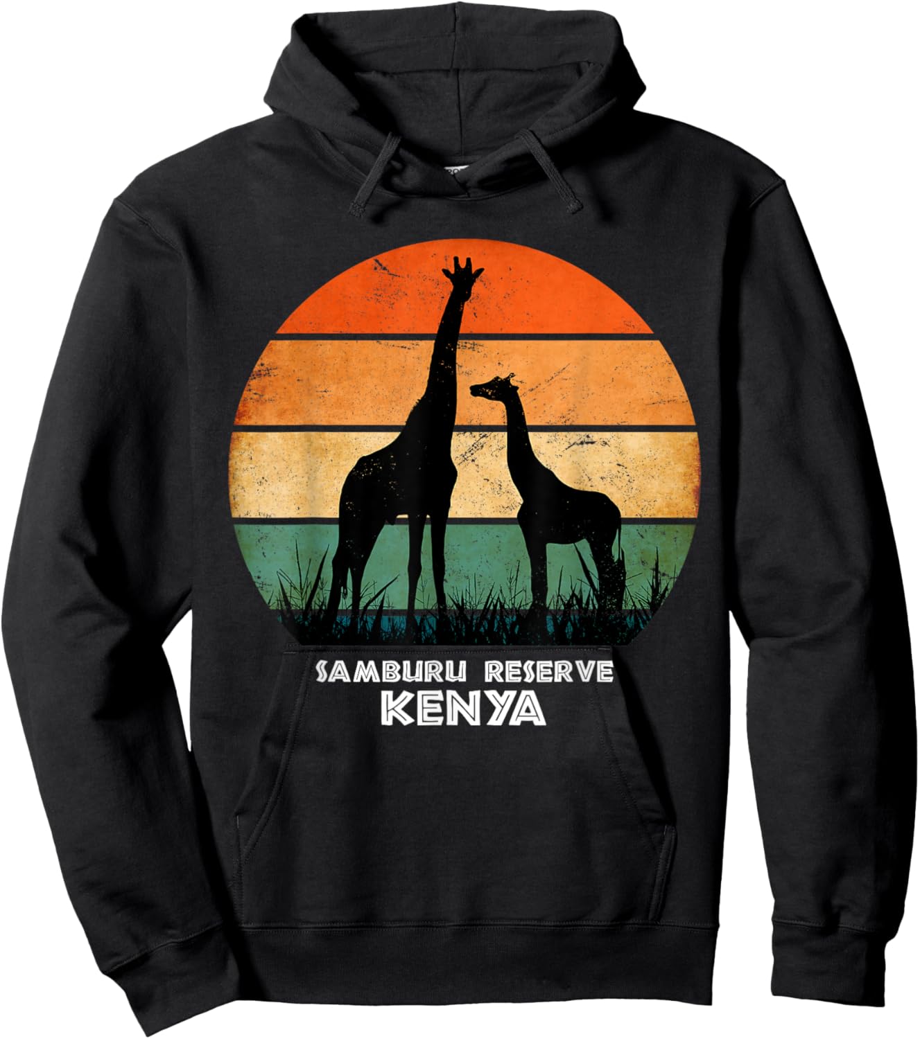 Samburu Reserve, Kenya Giraffe Safari National Park Game Hoodie - Hoodie | Black