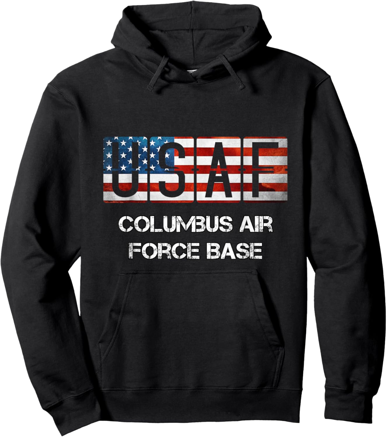 Columbus Air Force Base Distressed Hoodie - Hoodie | Black
