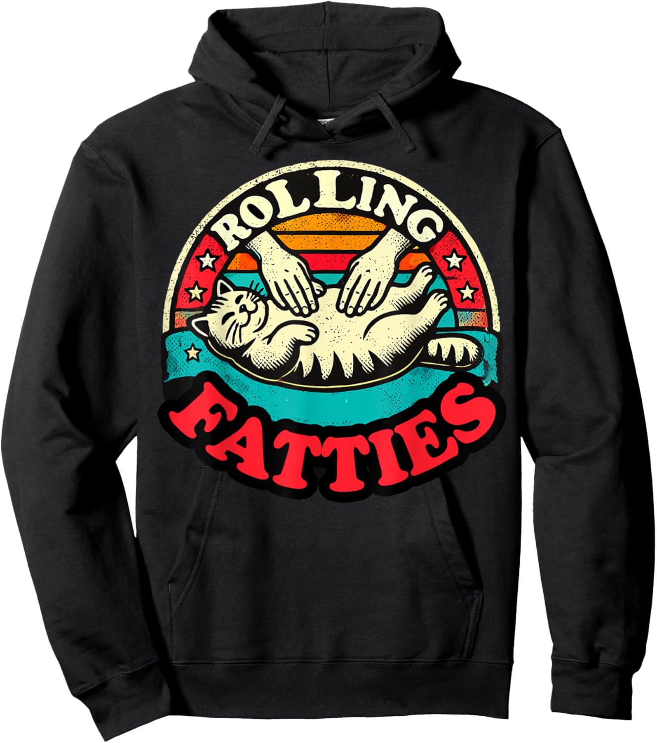Funny Fat Kitten Cat Rolling Fatties Cute Kitty Owner Women Hoodie - Hoodie | Black