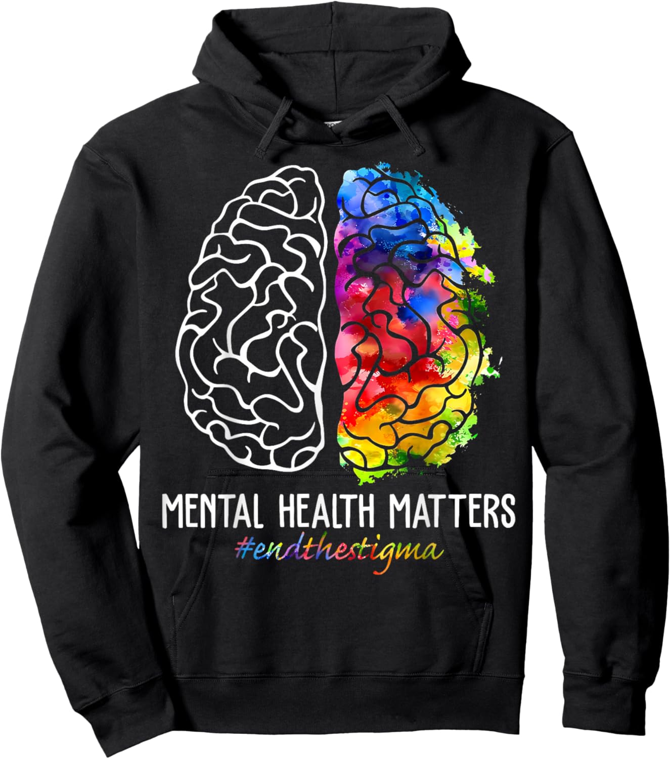 End The Stigma Mental Health Matters Mental Health Awareness Hoodie - Hoodie | Black