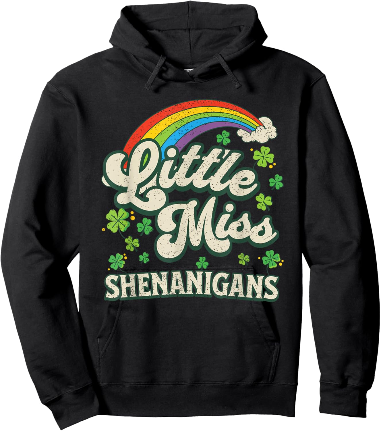 Little Miss Shenanigans St Patricks Day Girls and Women Hoodie - Hoodie | Black