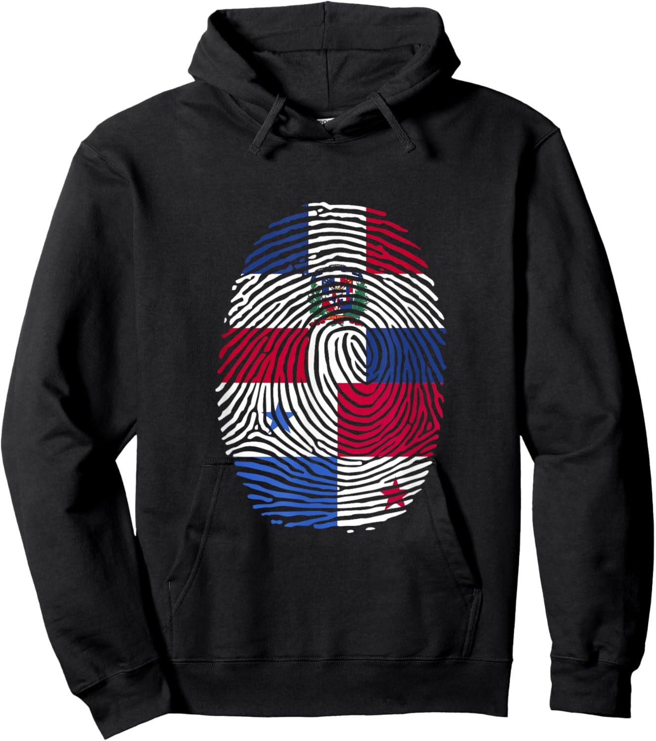 Dominican and Panama Fingerprint Dominicana Panamanian Roots Hoodie - Hoodie | Black
