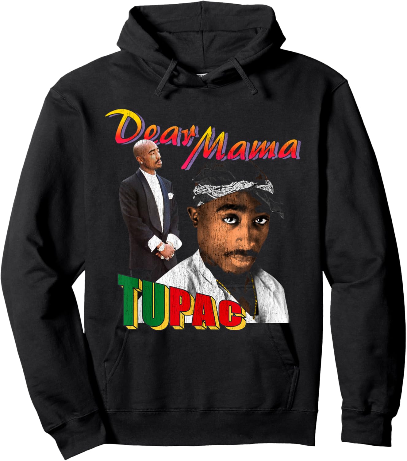 Official Tupac Dear Mama Photos Hoodie - Hoodie | Black