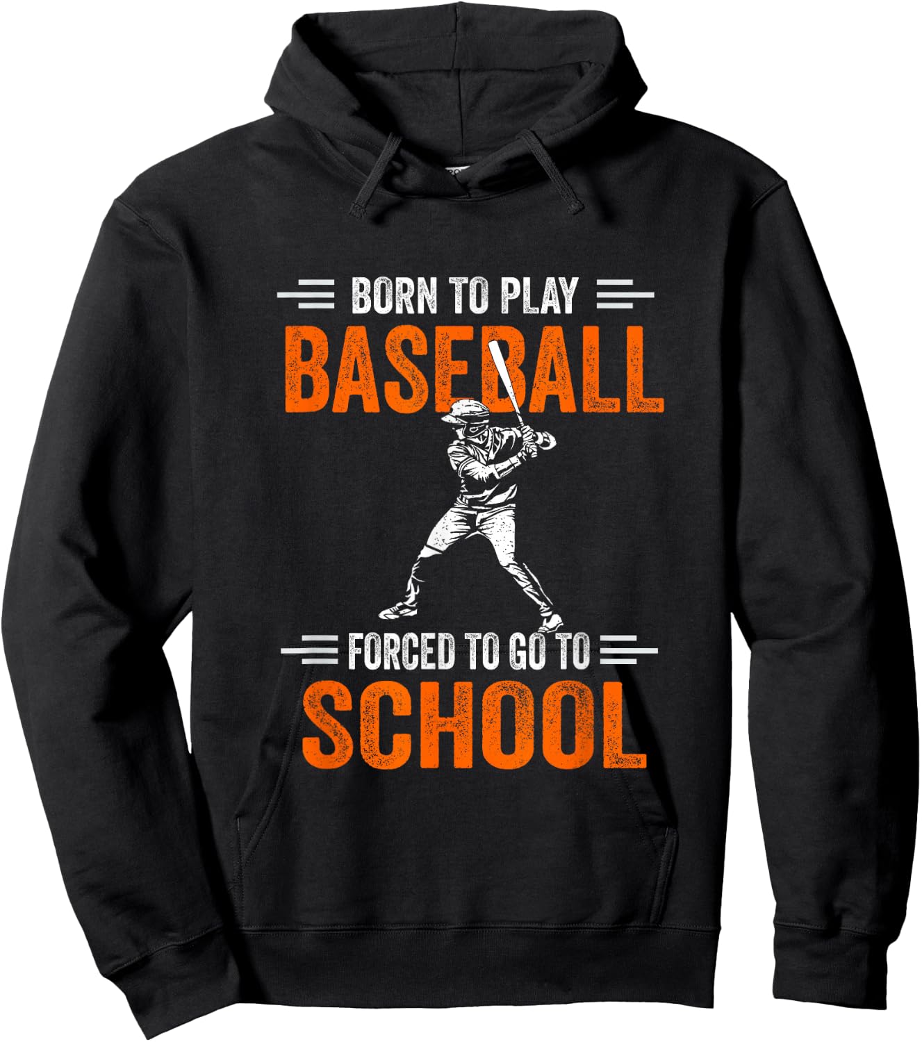 Born to play baseball forced to go to school Hoodie - Hoodie | Black