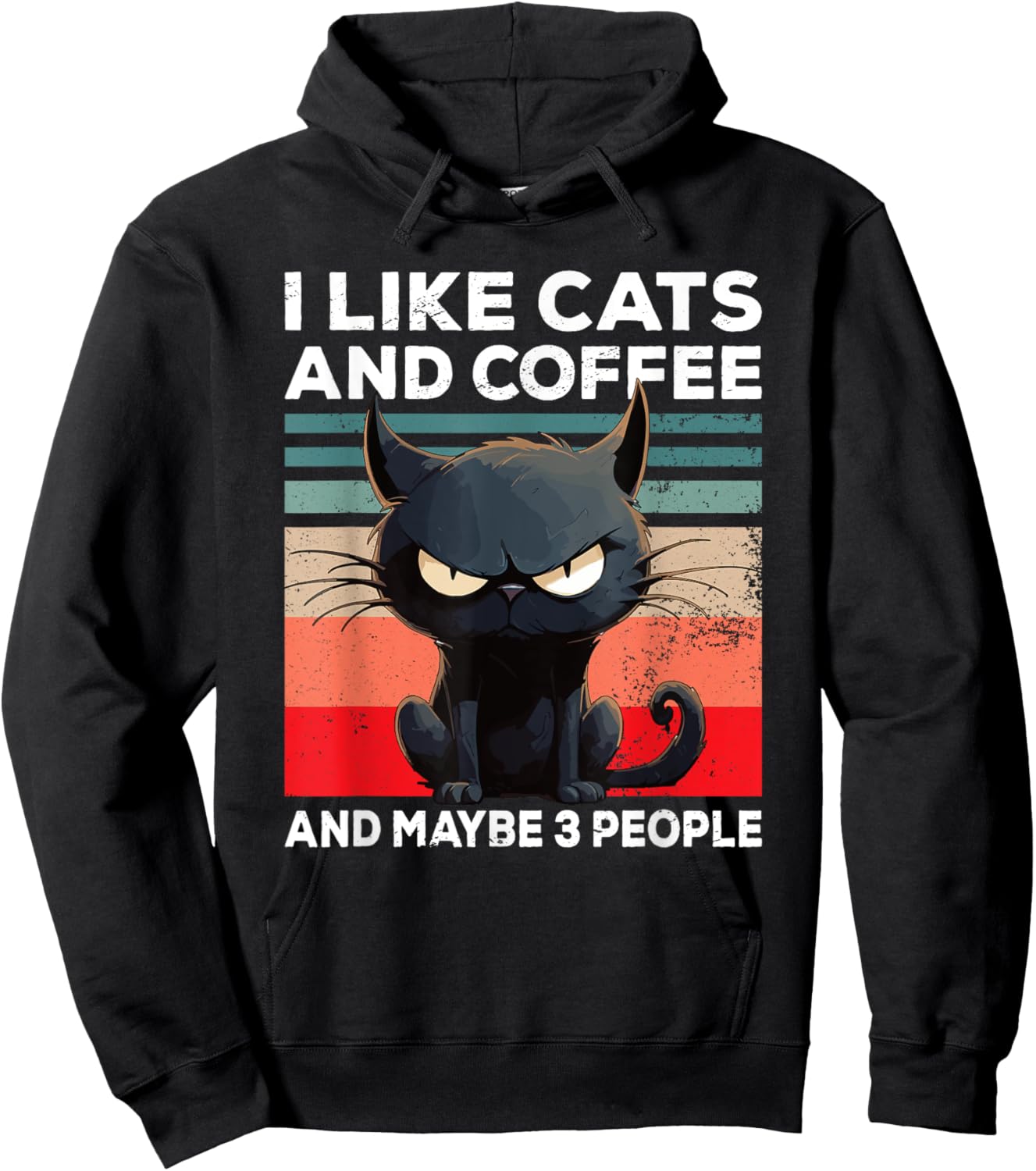 Coffee Cat I I like cats and coffee and maybe 3 people Women Hoodie - Hoodie | Black