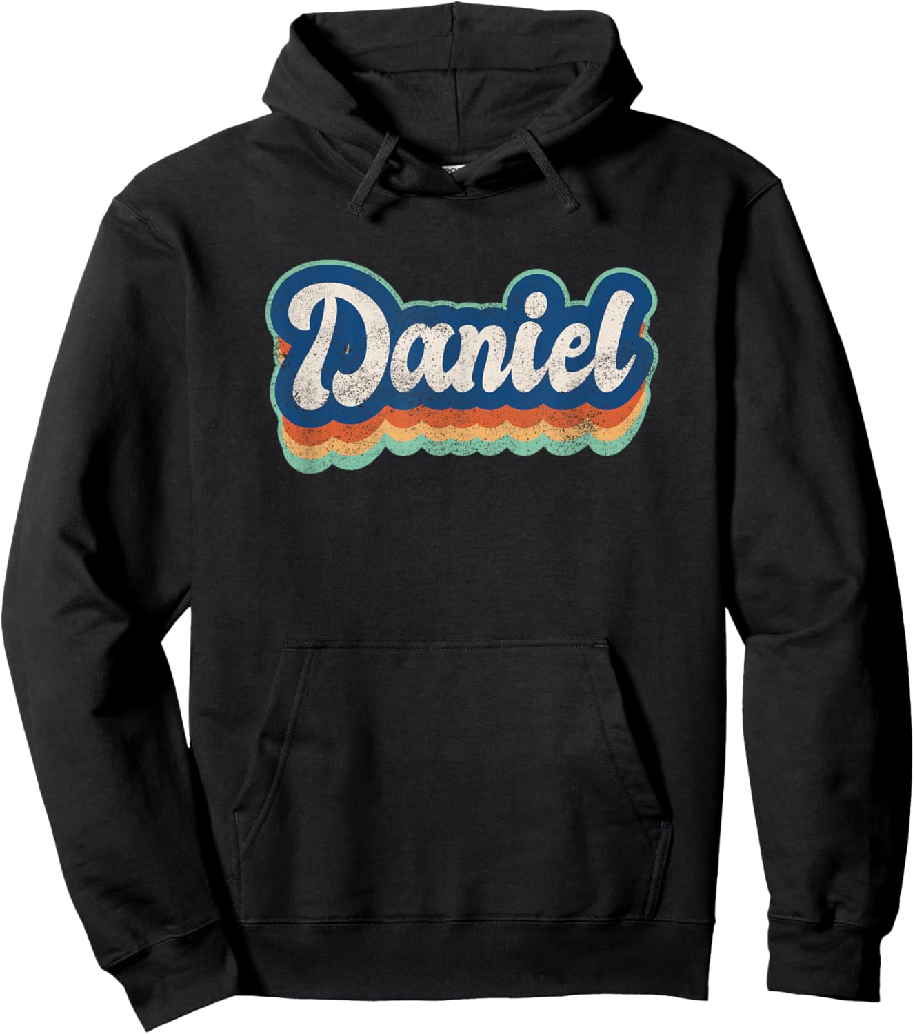 Daniel First Name Boy Vintage Style 70s 80s Personalized Hoodie - Hoodie | Black