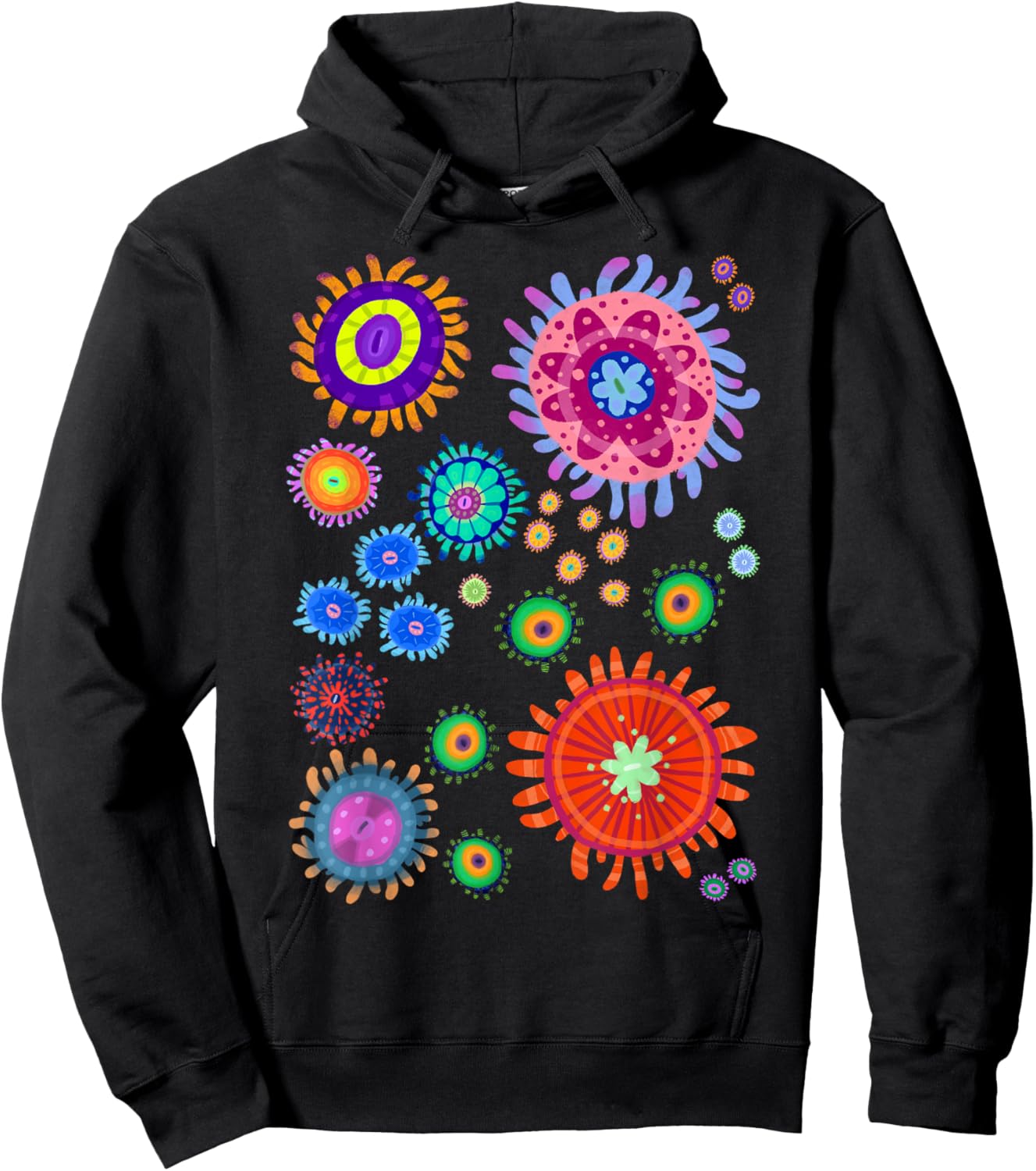 Tropical Zoanthid Saltwater Flower Polyp Coral Reef Pattern Hoodie - Hoodie | Black