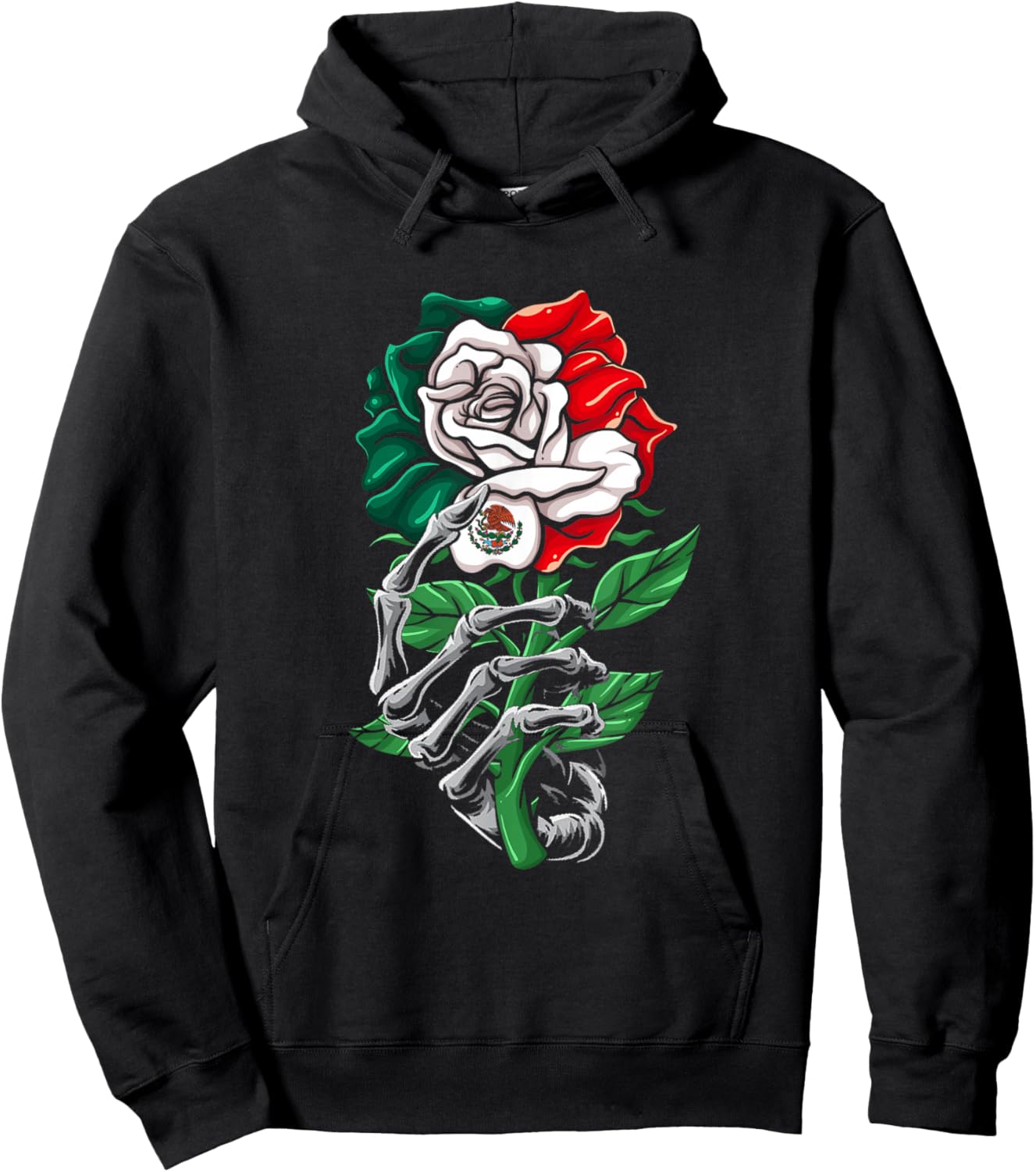 Mexico Gift Rose Tijuana Mexican Hispanic Pride Poncho Hoodie - Hoodie | Black