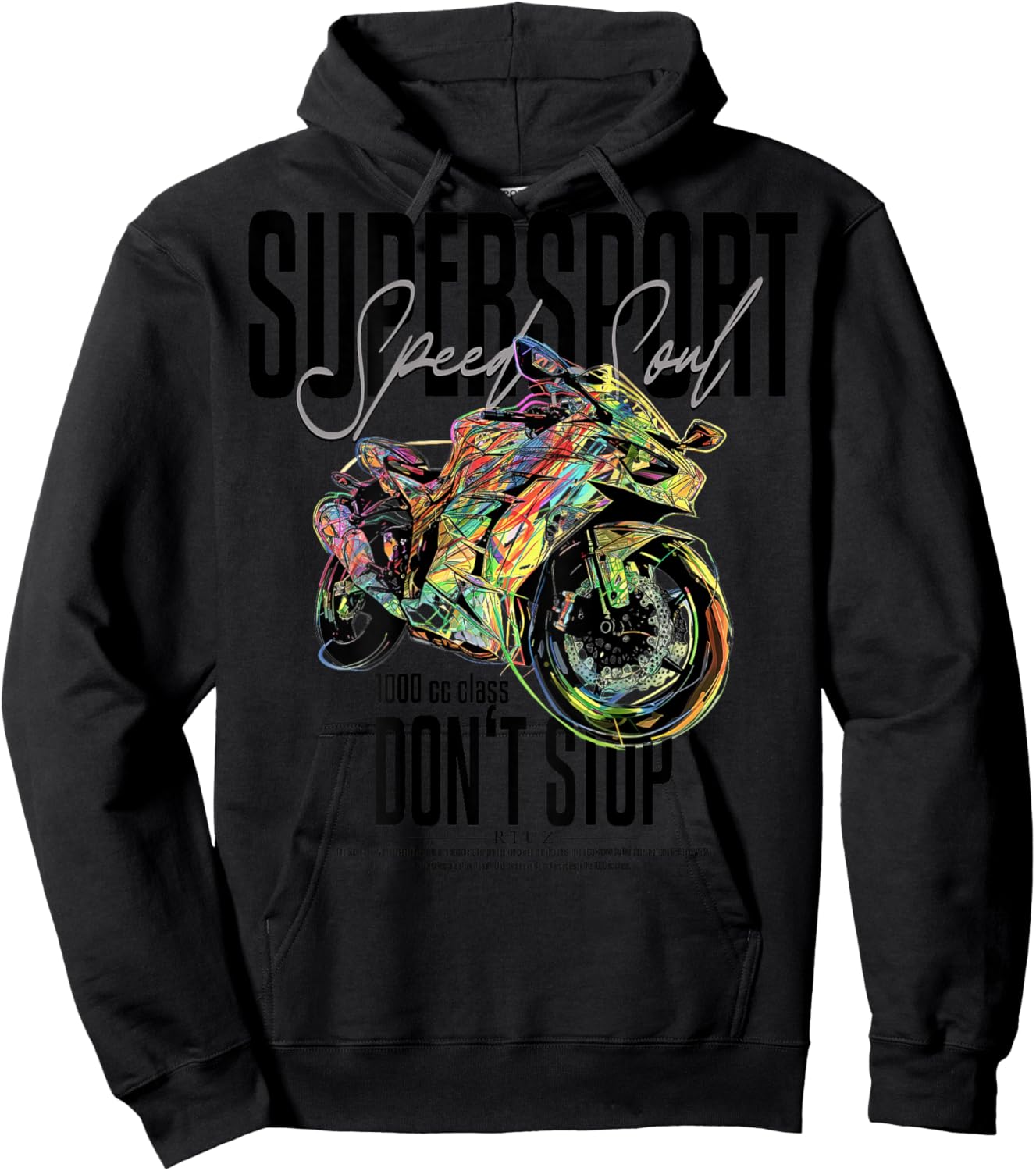 Supersport bike racing motorcycle backprint motorcycle Hoodie - Hoodie | Black