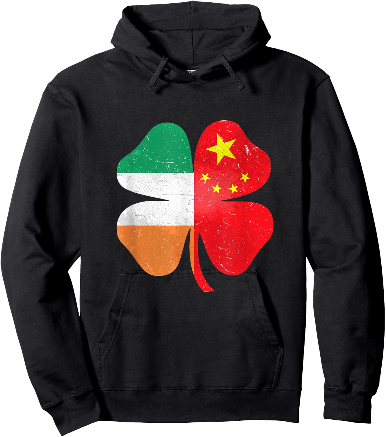 Chinese Irish Shamrock China Ireland St. Patrick's Day Hoodie - Hoodie | Black