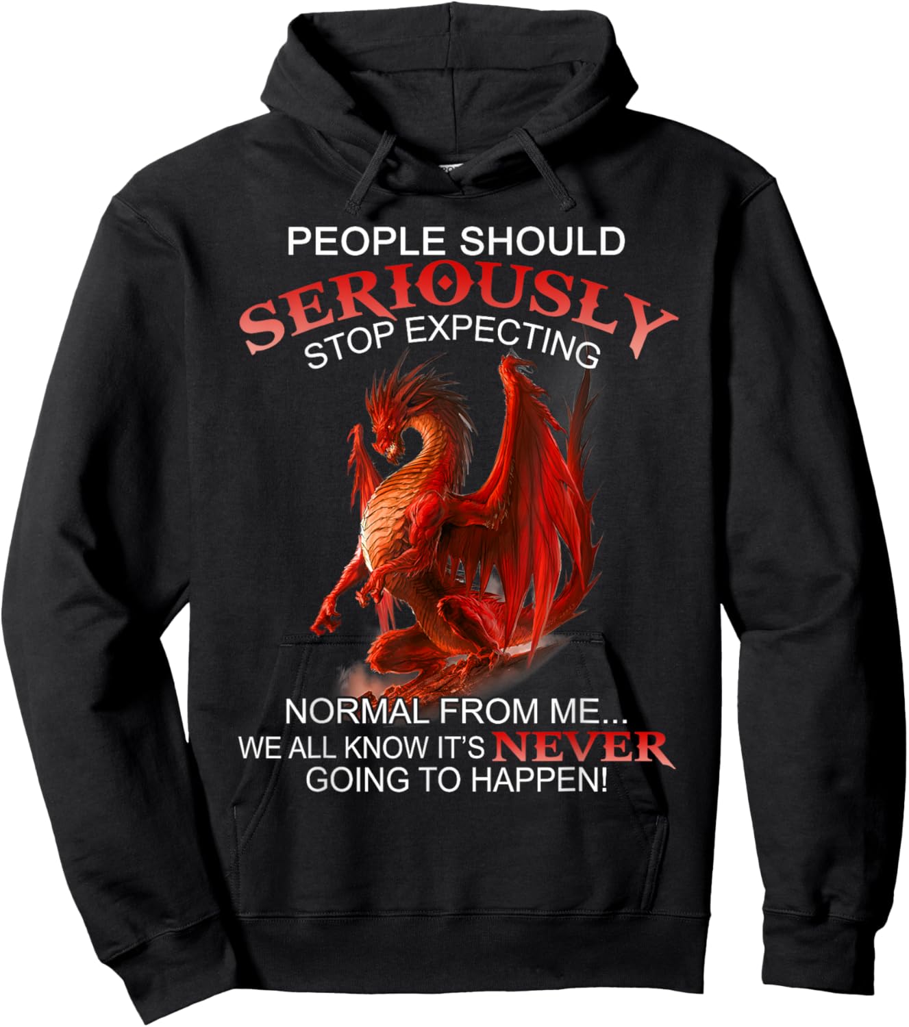 People Should Seriously Stop Expecting Normal From Me Dragon Hoodie - Hoodie | Black