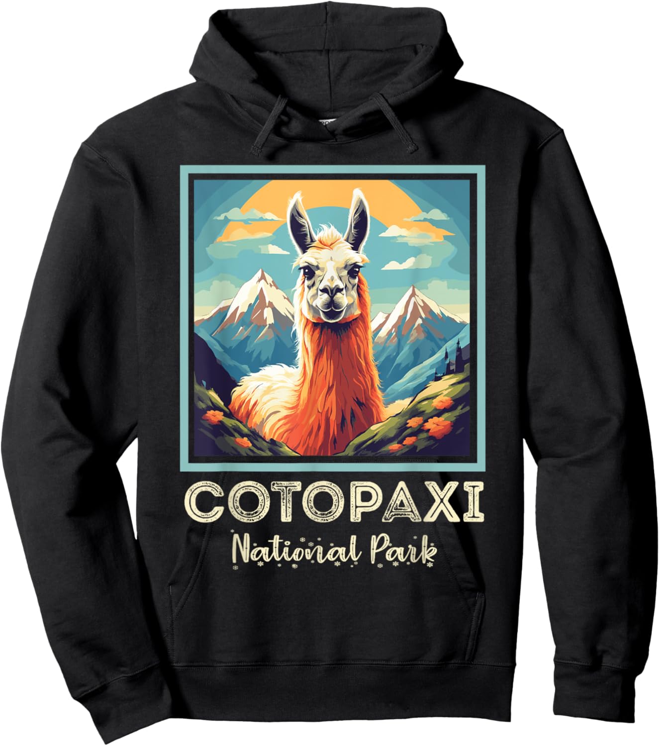 Cotopaxi Llama Flower National Park Souvenir Ecuador Hiking Hoodie - Hoodie | Black