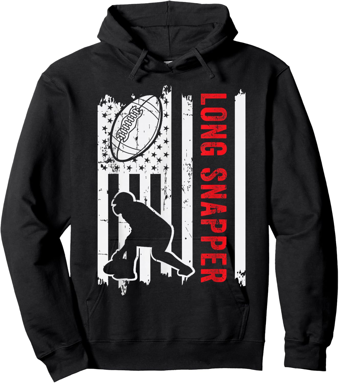 American Flag Long Snapper Football Player Position Team Hoodie - Hoodie | Black