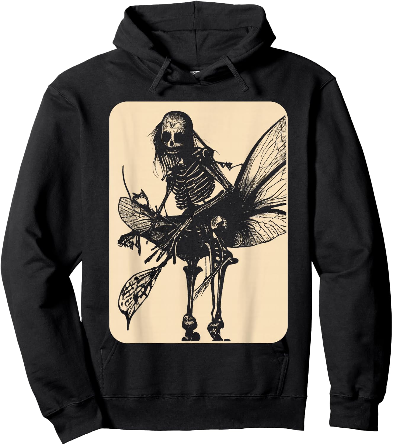 Dark Art Fairycore Butterfly Skeleton Hoodie - Hoodie | Black