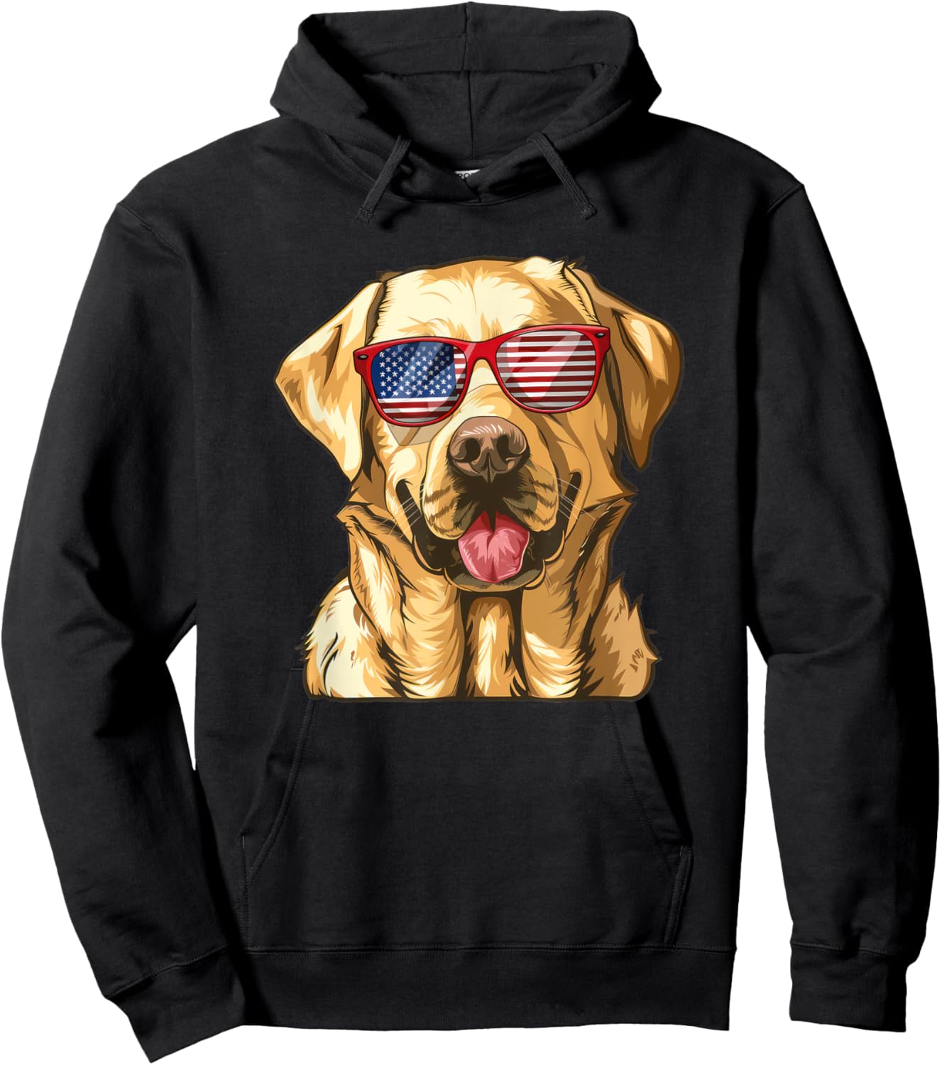 Labrador Retriever USA America Flag 4th of July Hoodie - Hoodie | Black