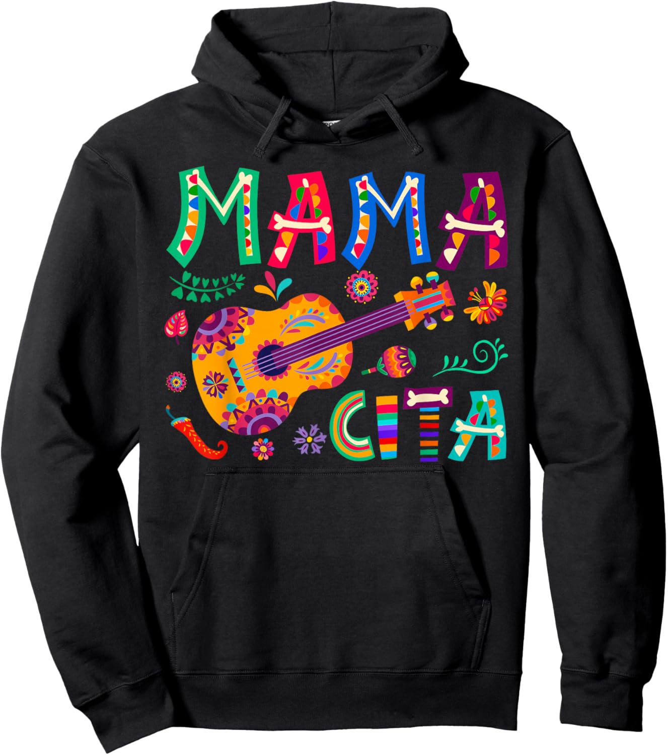 Cinco De Mayo Mamacita Flower Mama Cita Mexican Hoodie - Hoodie | Black