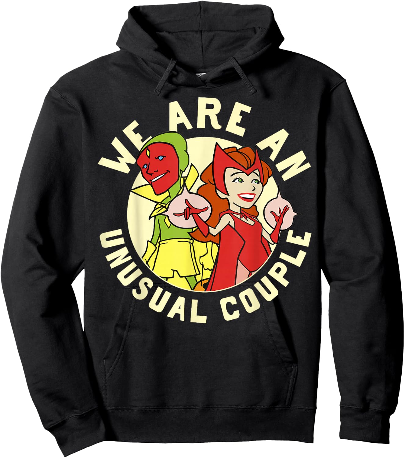 Marvel WandaVision Halloween We Are An Unusual Couple Retro Hoodie - Hoodie | Black
