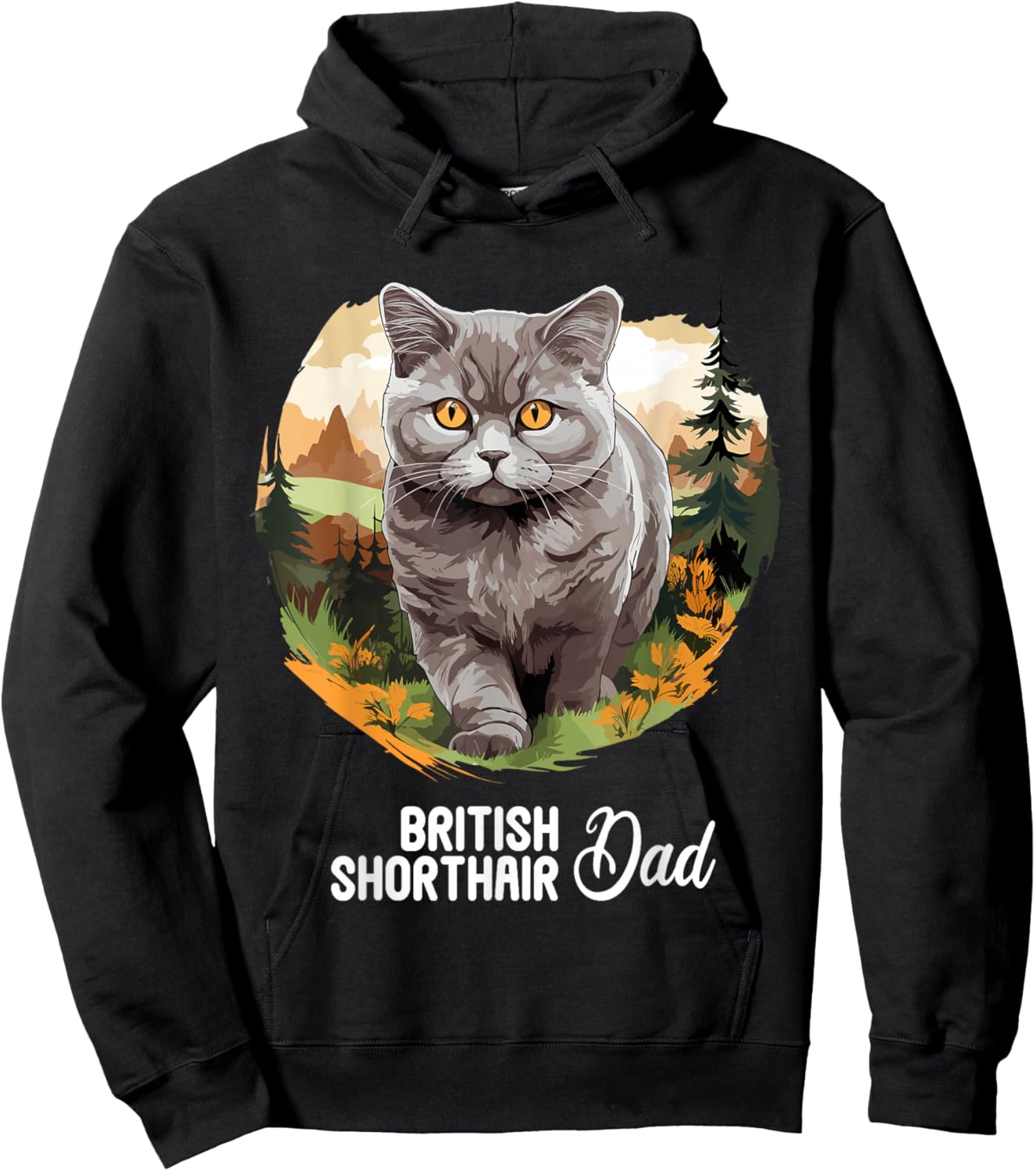 British Shorthair Cats Cat British Shorthair Dad Hoodie - Hoodie | Black