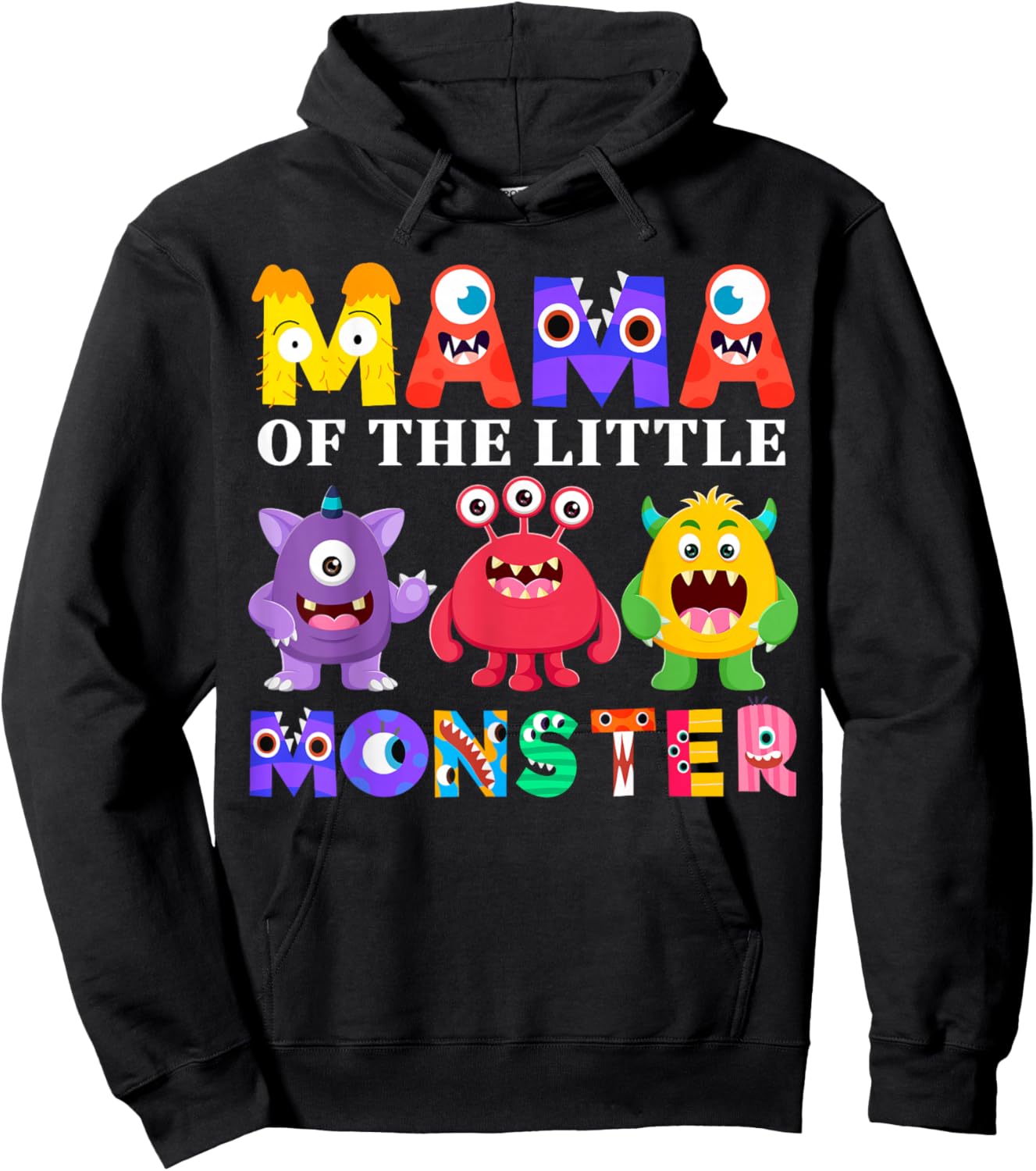 Mama Little Monster Kids 1st Birthday Party Family Monster Hoodie - Hoodie | Black