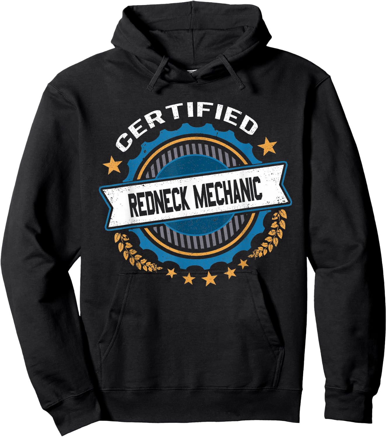 Funny Certified Redneck Mechanic Novelty Gag Gift Hoodie - Hoodie | Black