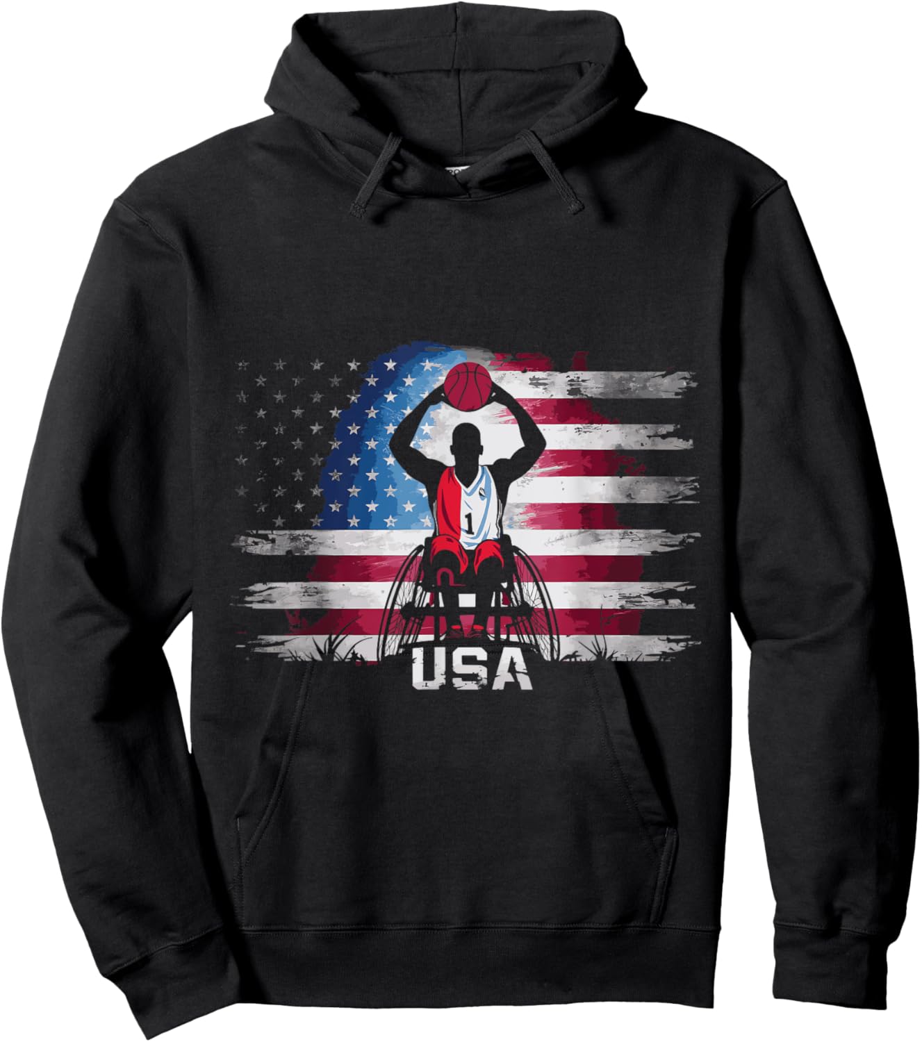 USA Wheelchair Basketball Hoodie - Hoodie | Black