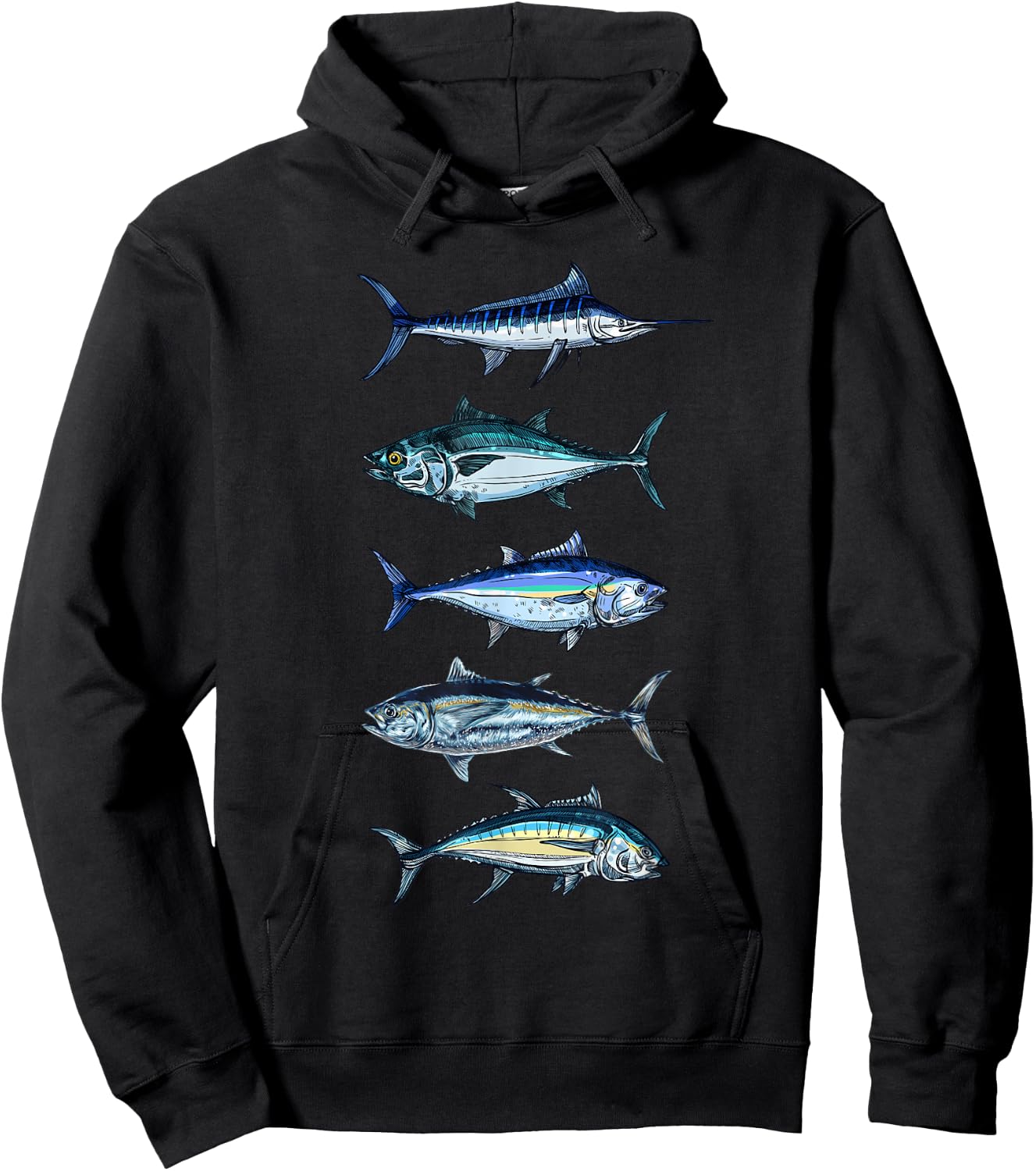 Saltwater fish species swordfish fishing camping hunting Hoodie - Hoodie | Black