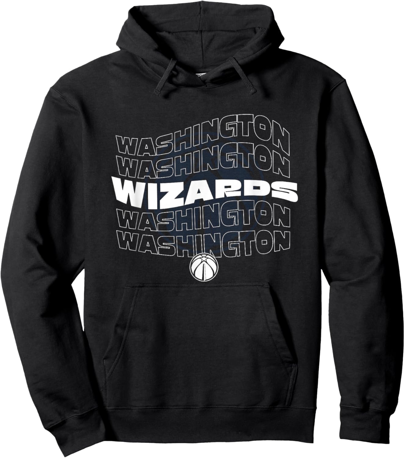 NBA Washington Wizards Wave Outline Team Logo Hoodie - Hoodie | Black