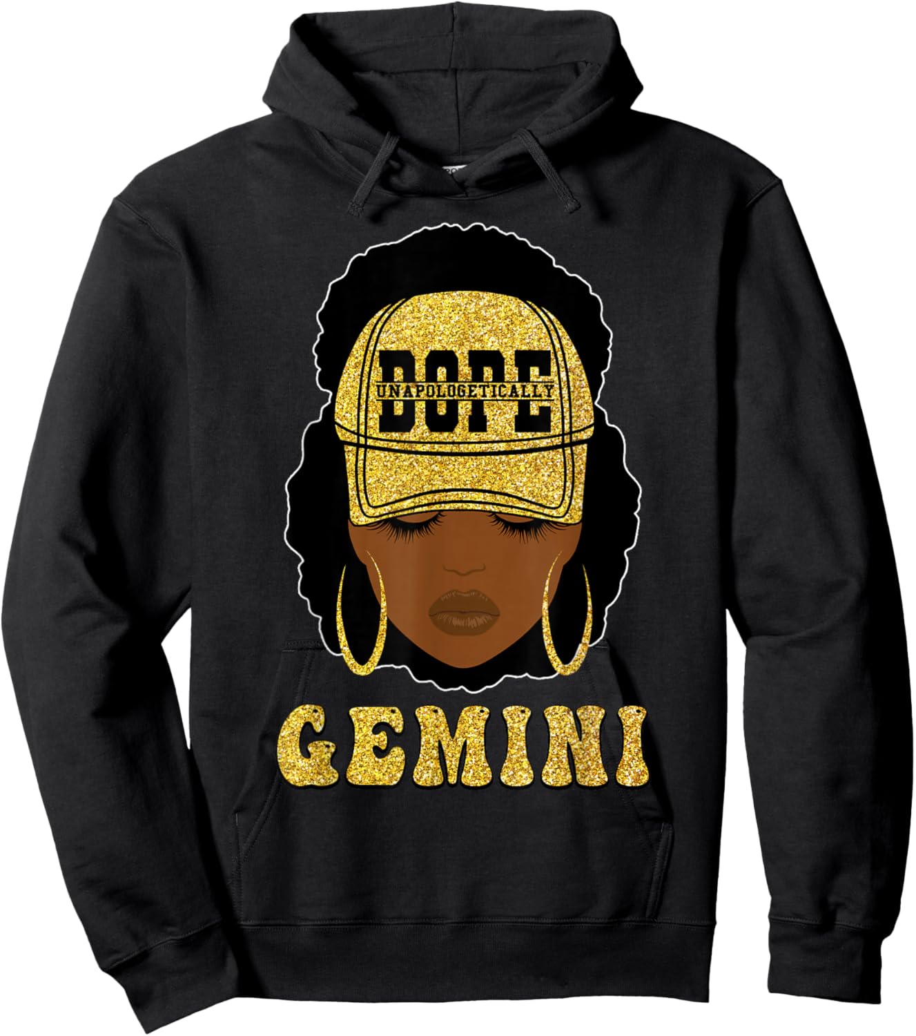 Unapologetically Dope Gemini Queen Black Women Zodiac Hoodie - Hoodie | Black