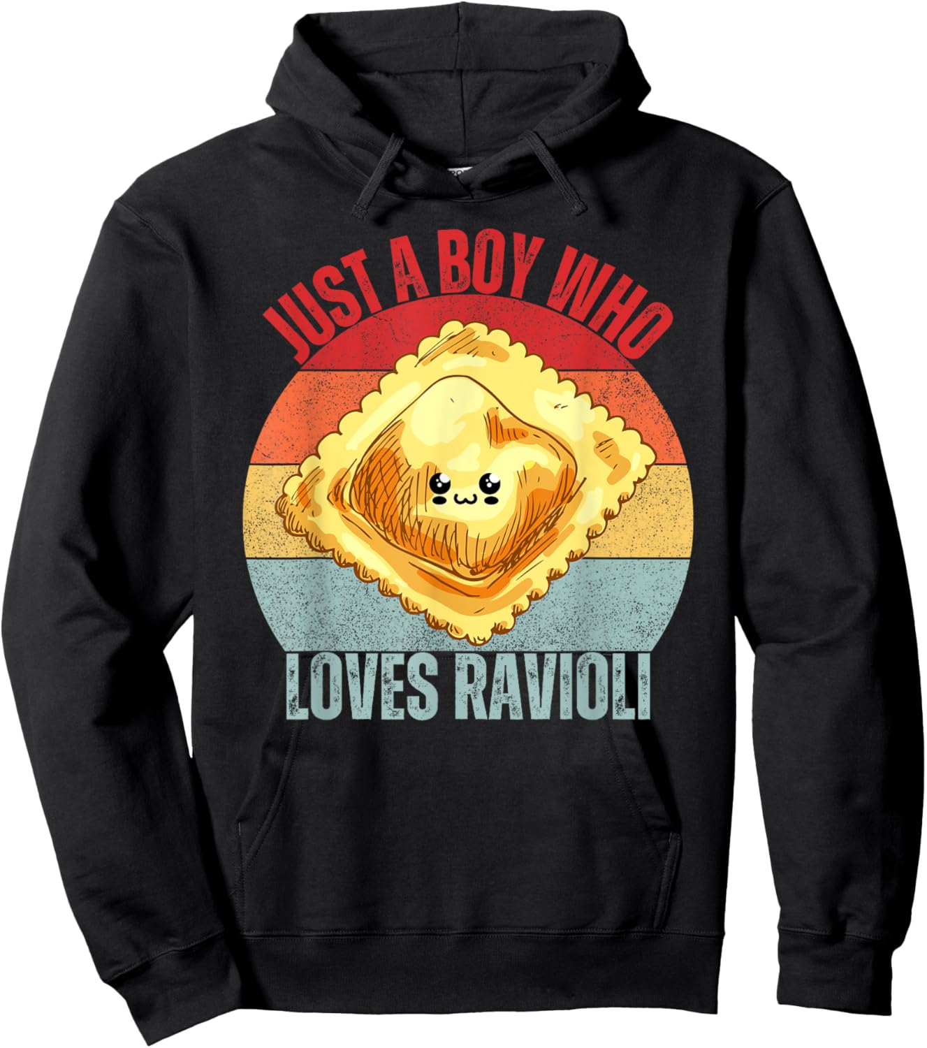 Cute Ravioli Just a Boy Who Loves Ravioli Pasta Dough Wrap Hoodie - Hoodie | Black